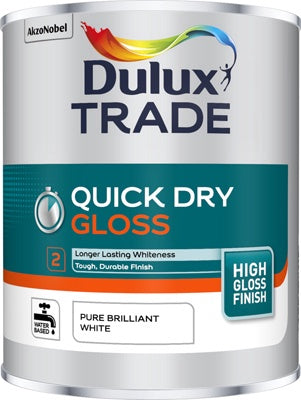 Dulux Trade Quick Drying Gloss Pure Brilliant White 1L