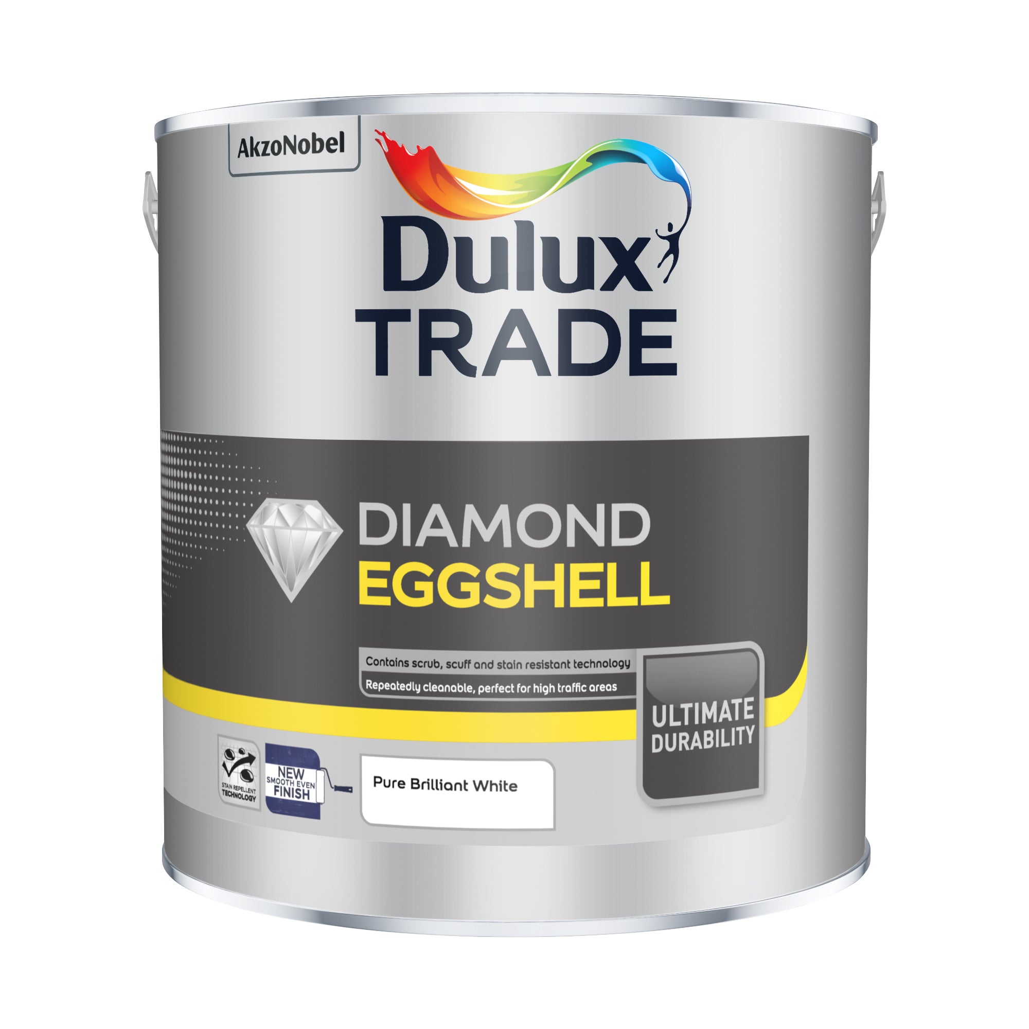Dulux Trade Diamond Eggshell Pure Brilliant White 2.5L