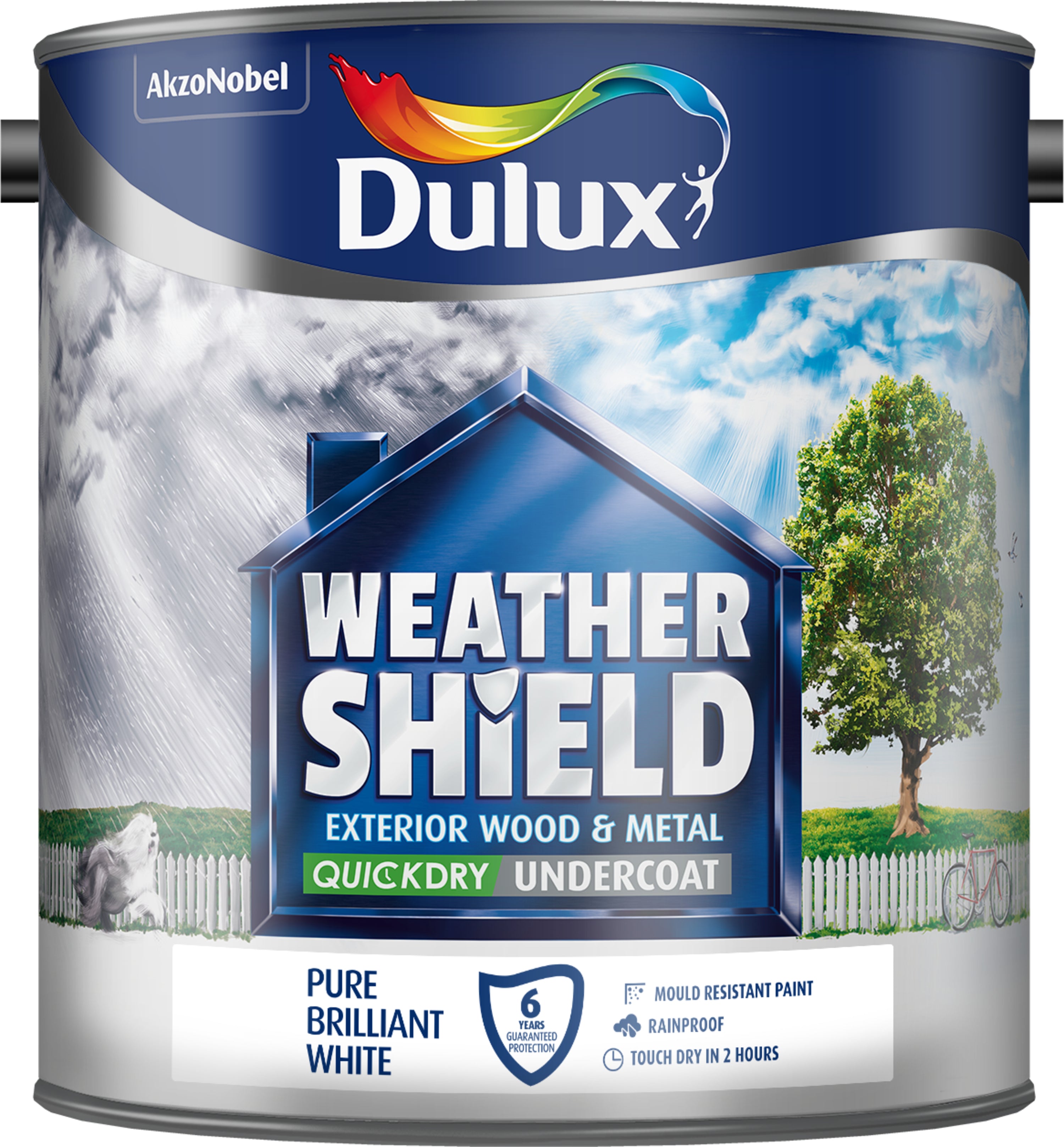 Dulux Weathershield Quick Dry Undercoat Pure Brilliant White 2.5L