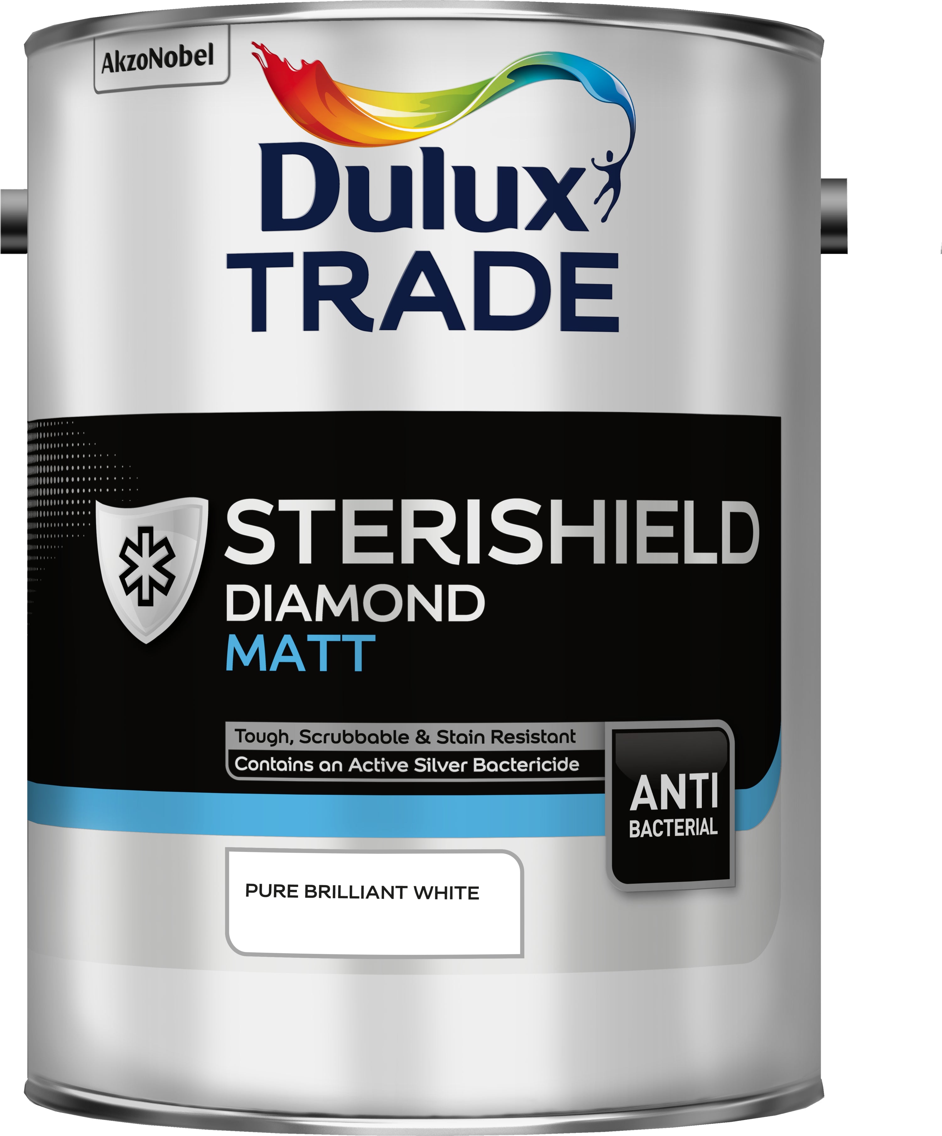 Dulux Trade Sterishield Diamond Matt Pure Brilliant White 5L