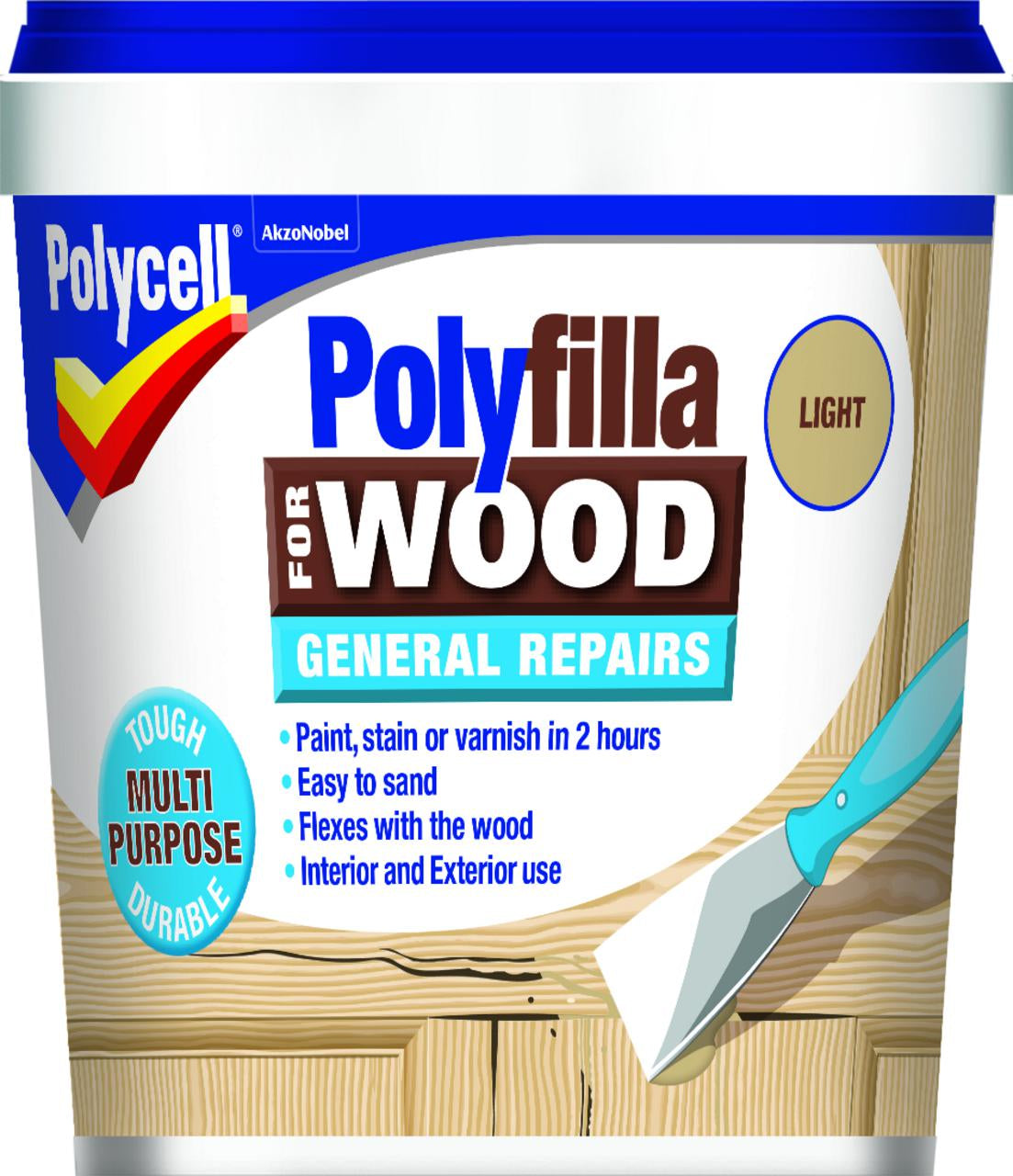Polycell Polyfilla Wood General Repair Light Tub 380g