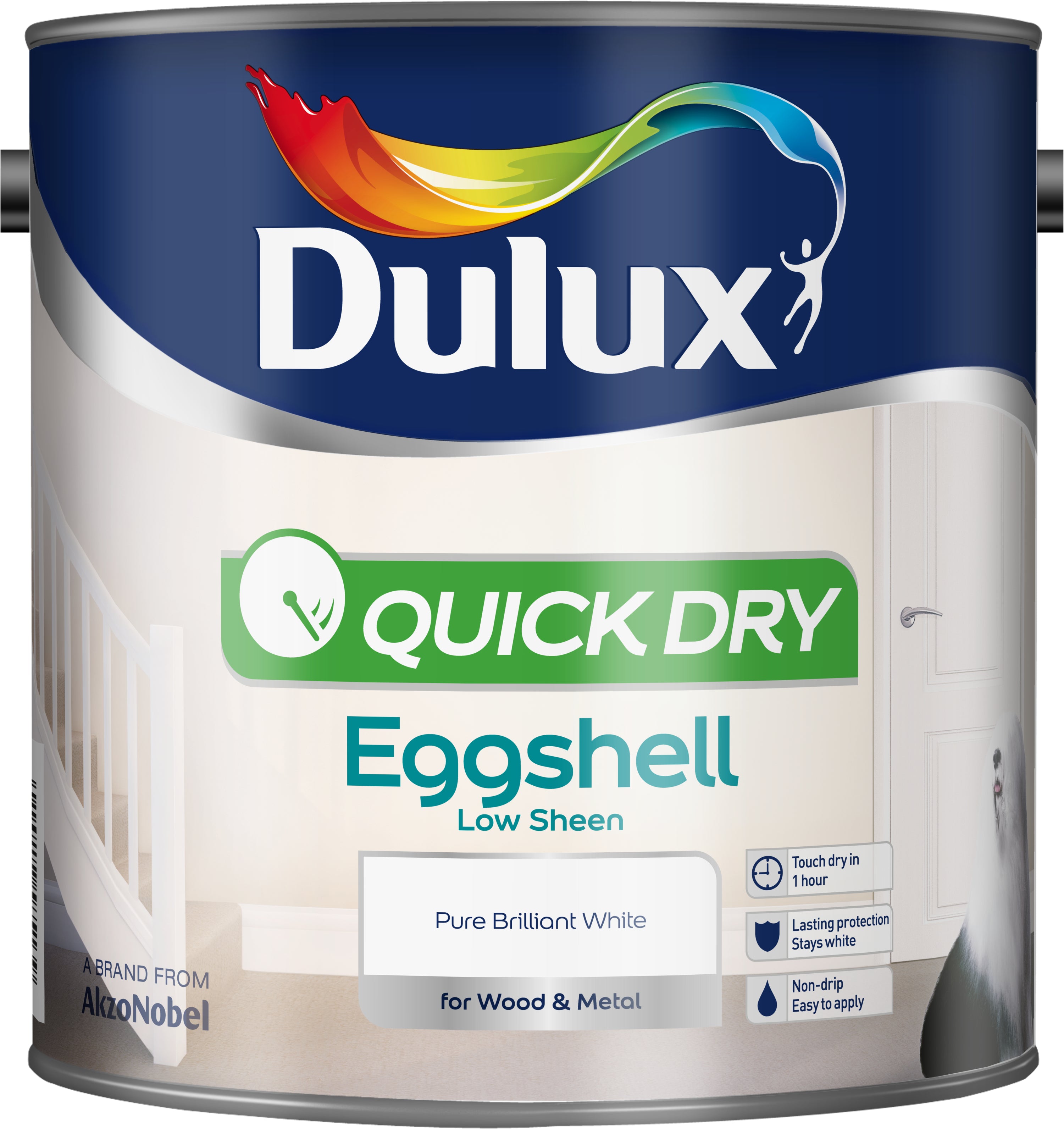 Dulux Quick Dry Eggshell Pure Brilliant White 2.5L