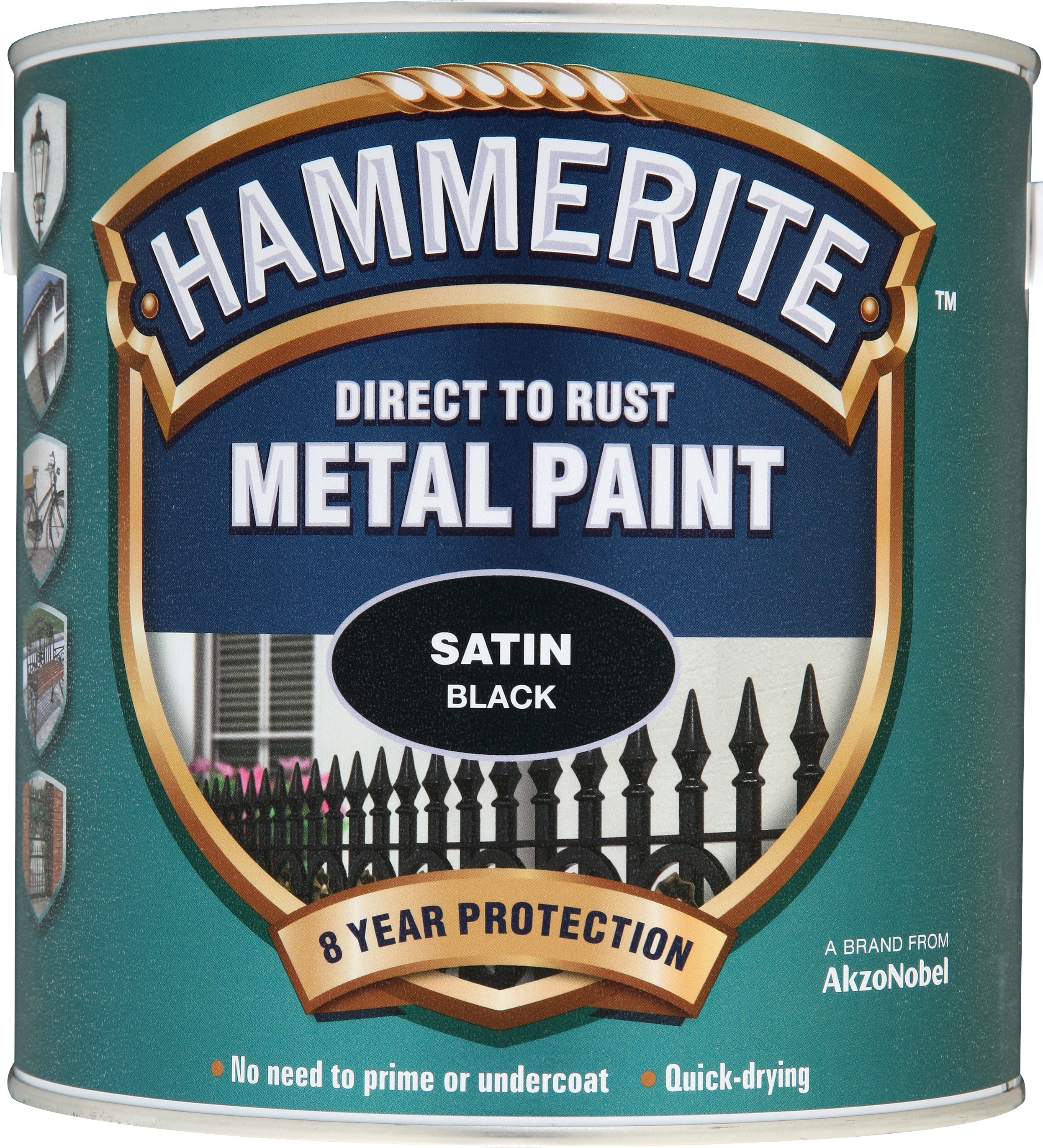 Hammerite Metal Paint Satin Black 2.5L