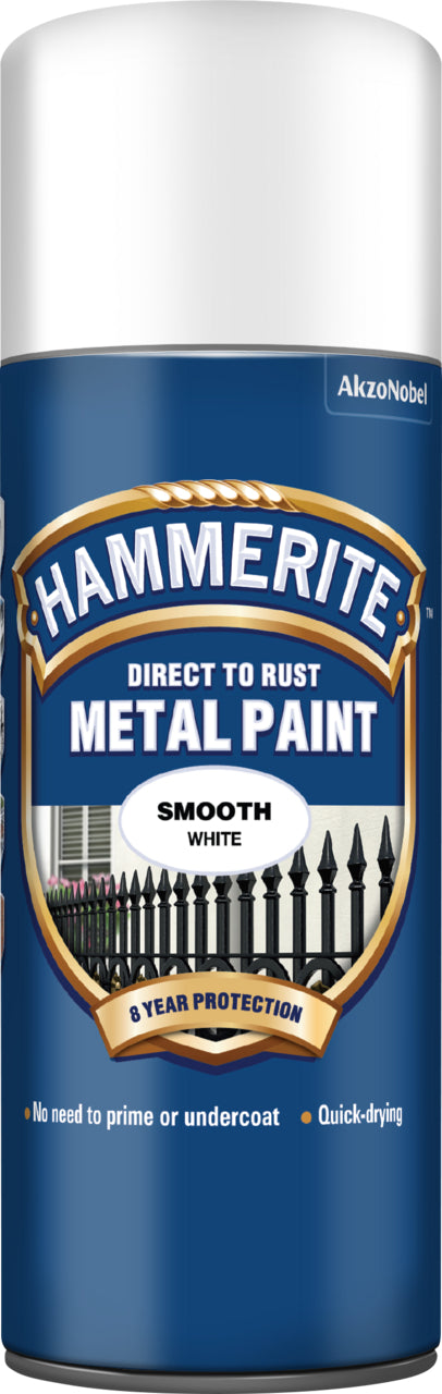 Hammerite Metal Paint Smooth White Aerosol 400ml