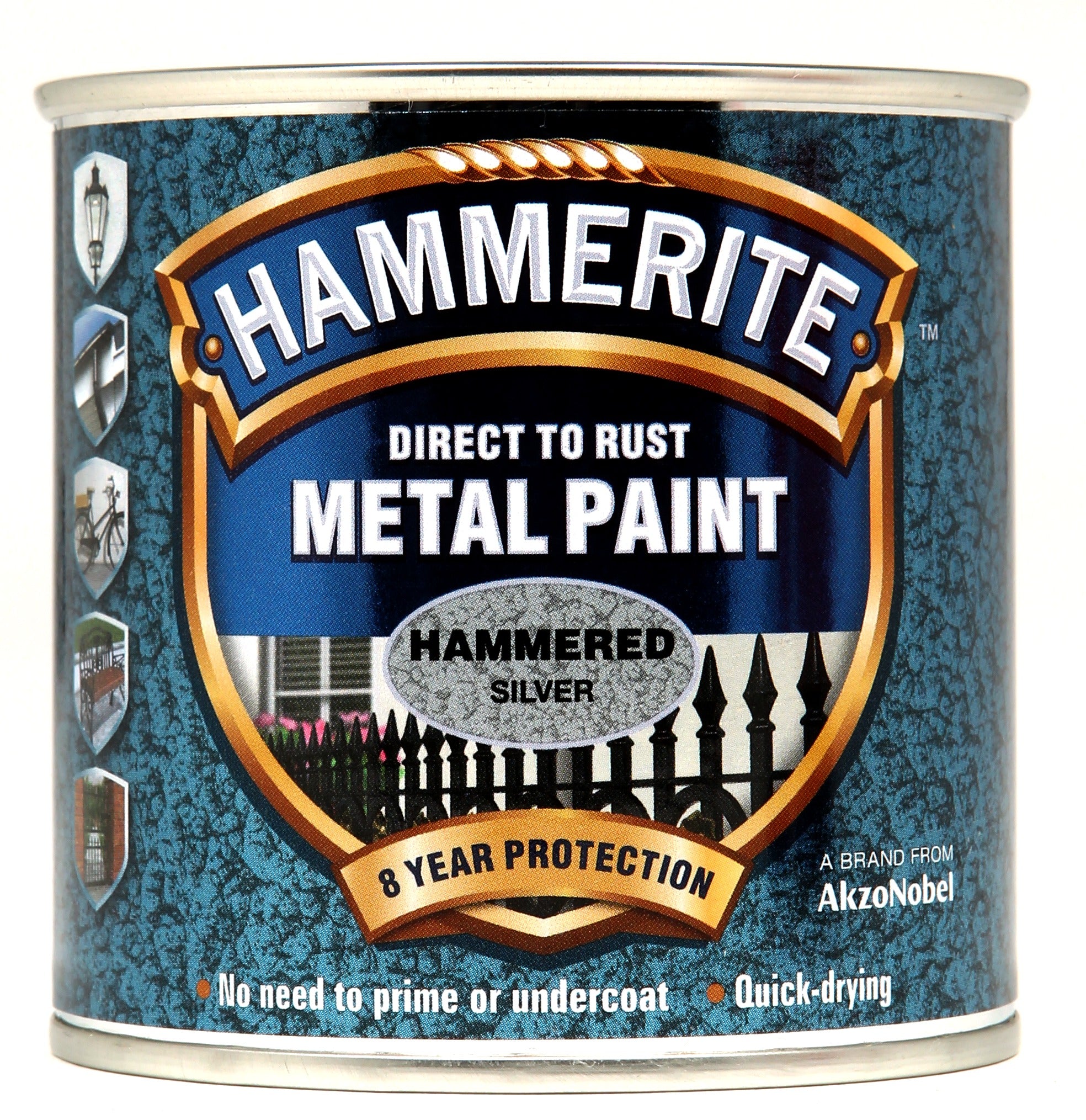 Hammerite Metal Paint Hammered Silver 250ml