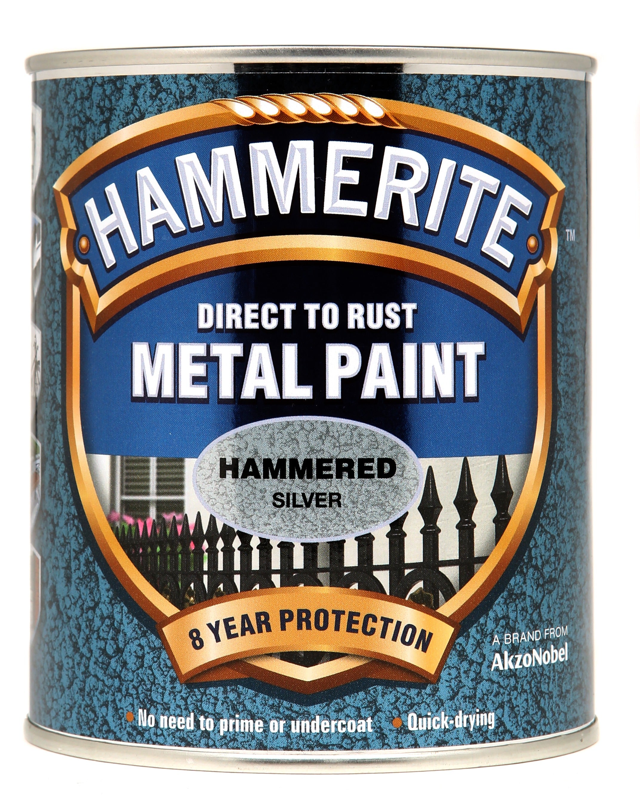 Hammerite Metal Paint Hammered Silver 750ml