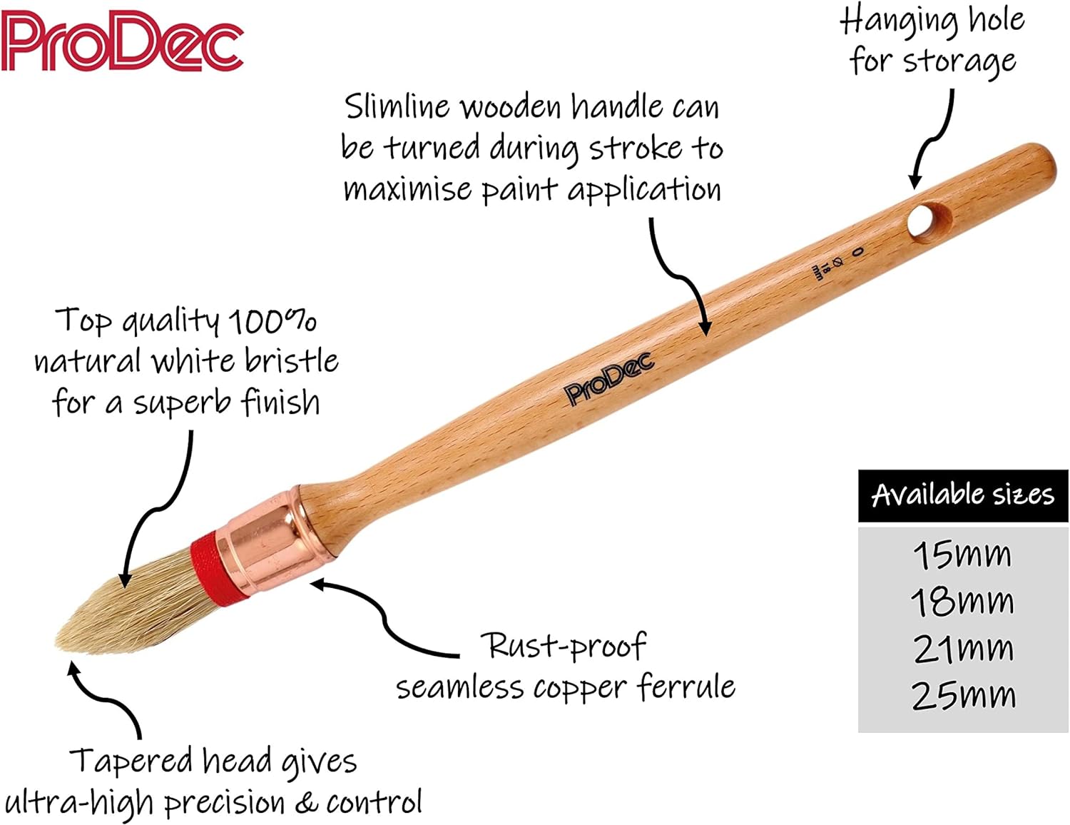 ProDec 15mm Windsor Pure Bristle Sash Brush