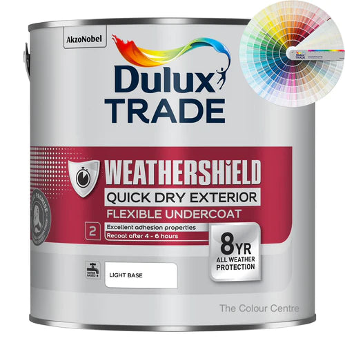 Dulux Trade Weathershield Quick Drying Exterior Flexible Undercoat Tinted Colour 2.5L