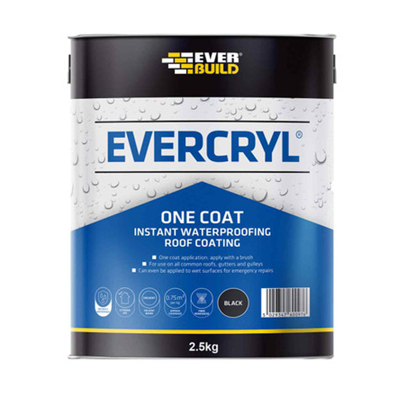 Everbuild Evercryl One Coat Black 2.5kg