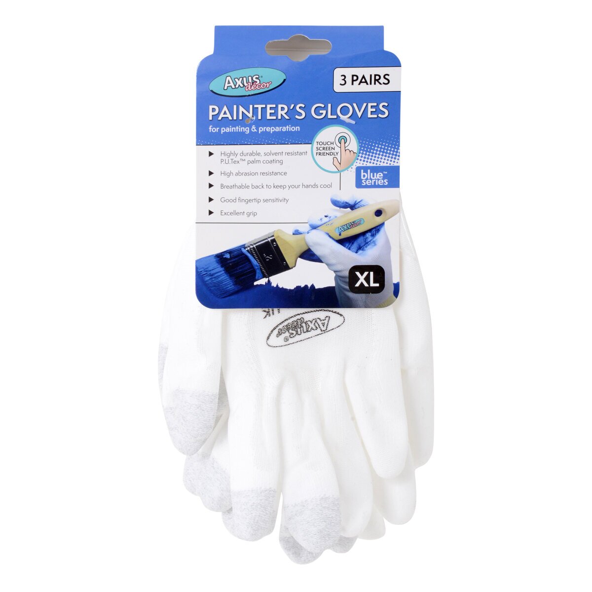 Axus Decor White Painter's Gloves Extra Large (3 Pairs)