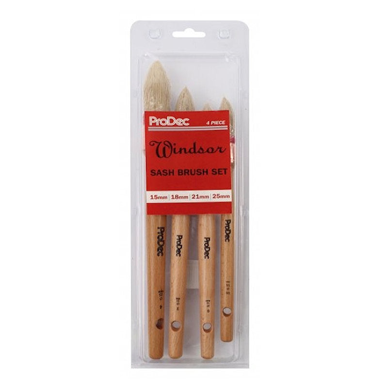 ProDec 4PC Windsor Pure Bristle Sash Brush Set