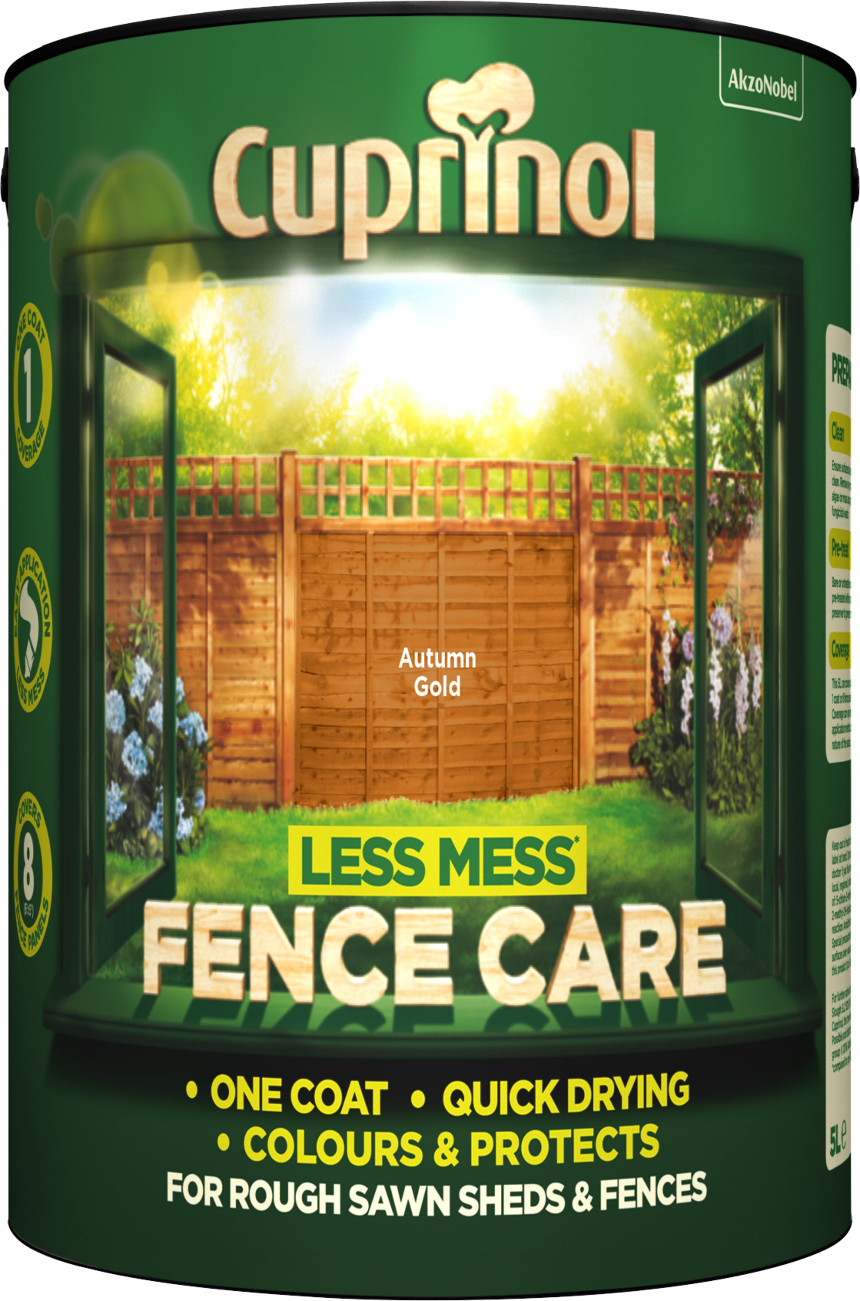 Cuprinol Less Mess Fence Care Autumn Gold 5L