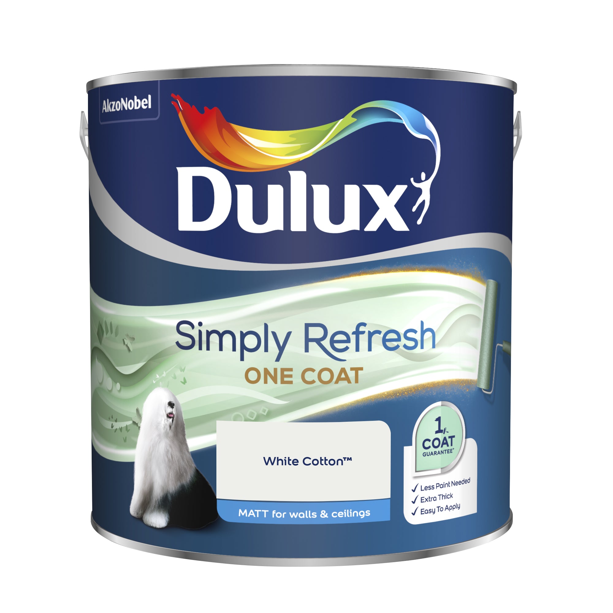 Dulux Simply Refresh One Coat Matt White Cotton 2.5L
