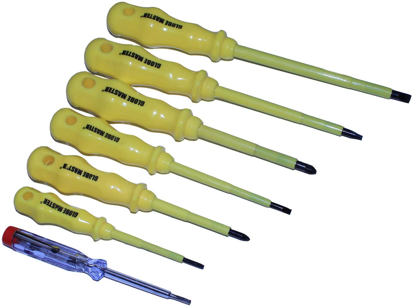 Globemaster 7 Piece Electricians Screwdriver Set with Storage Rack