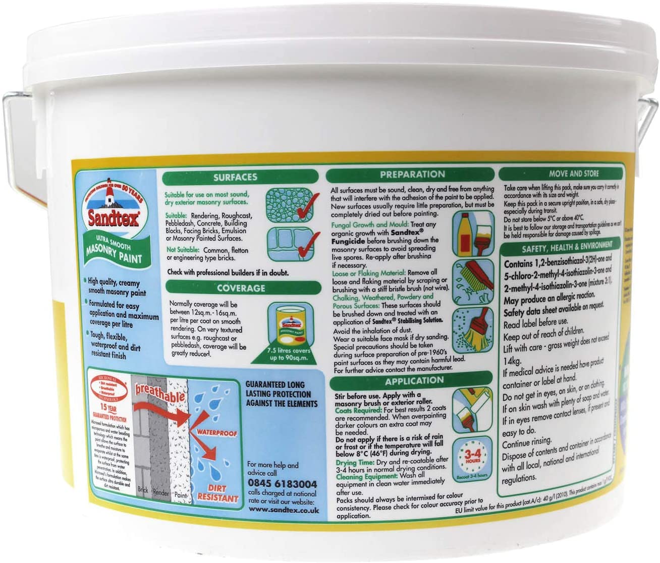 Sandtex Ultra Smooth Masonry Pure Brilliant White 7.5L