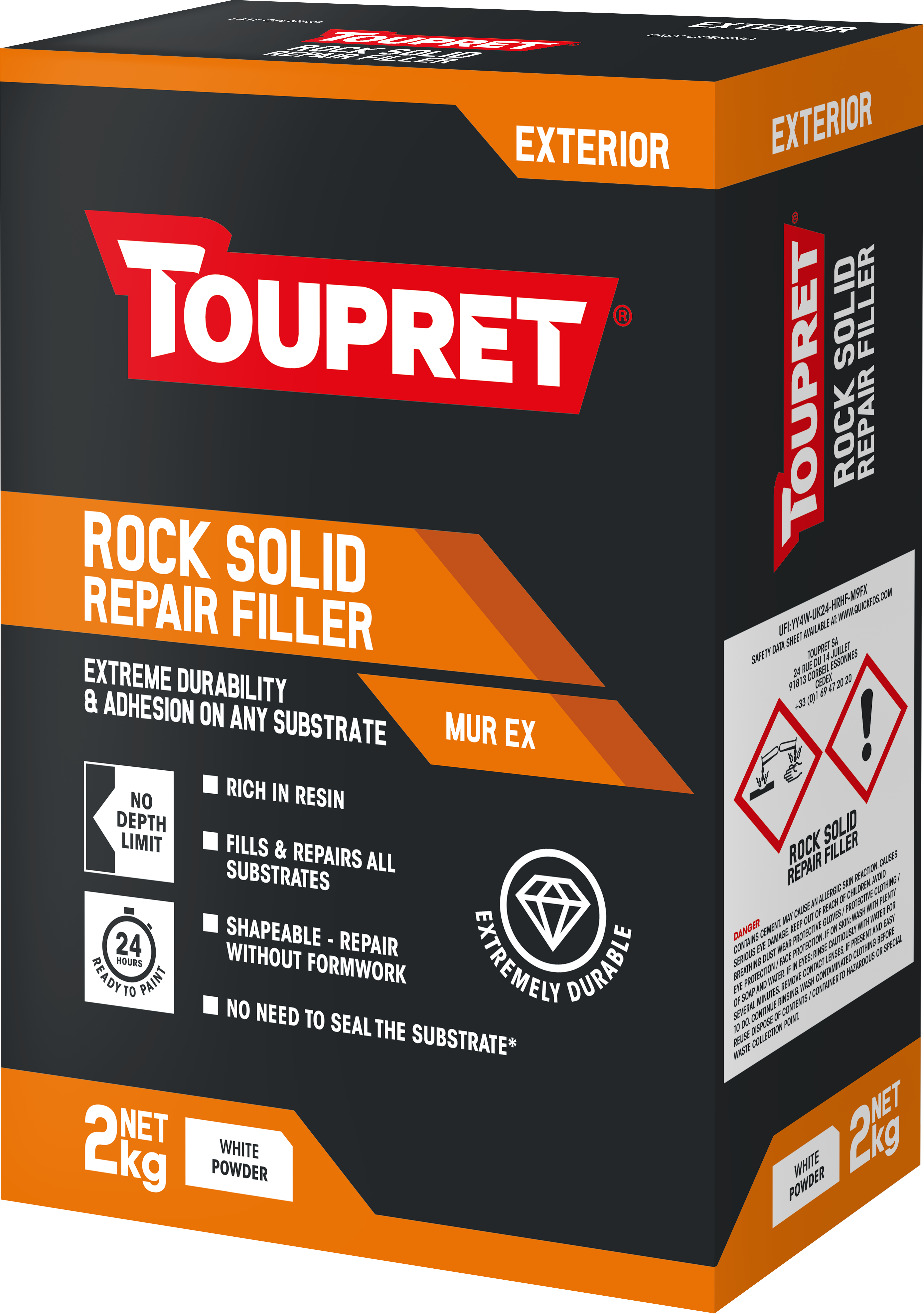 Toupret Rock Solid Repair Filler (Murex) 2kg