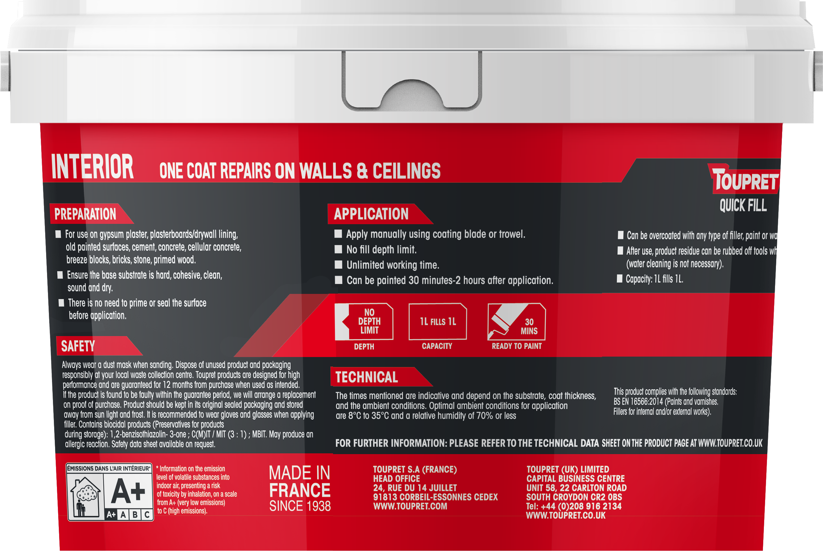 Toupret Quick Fill (Lightweight & Ready Mixed) 4L