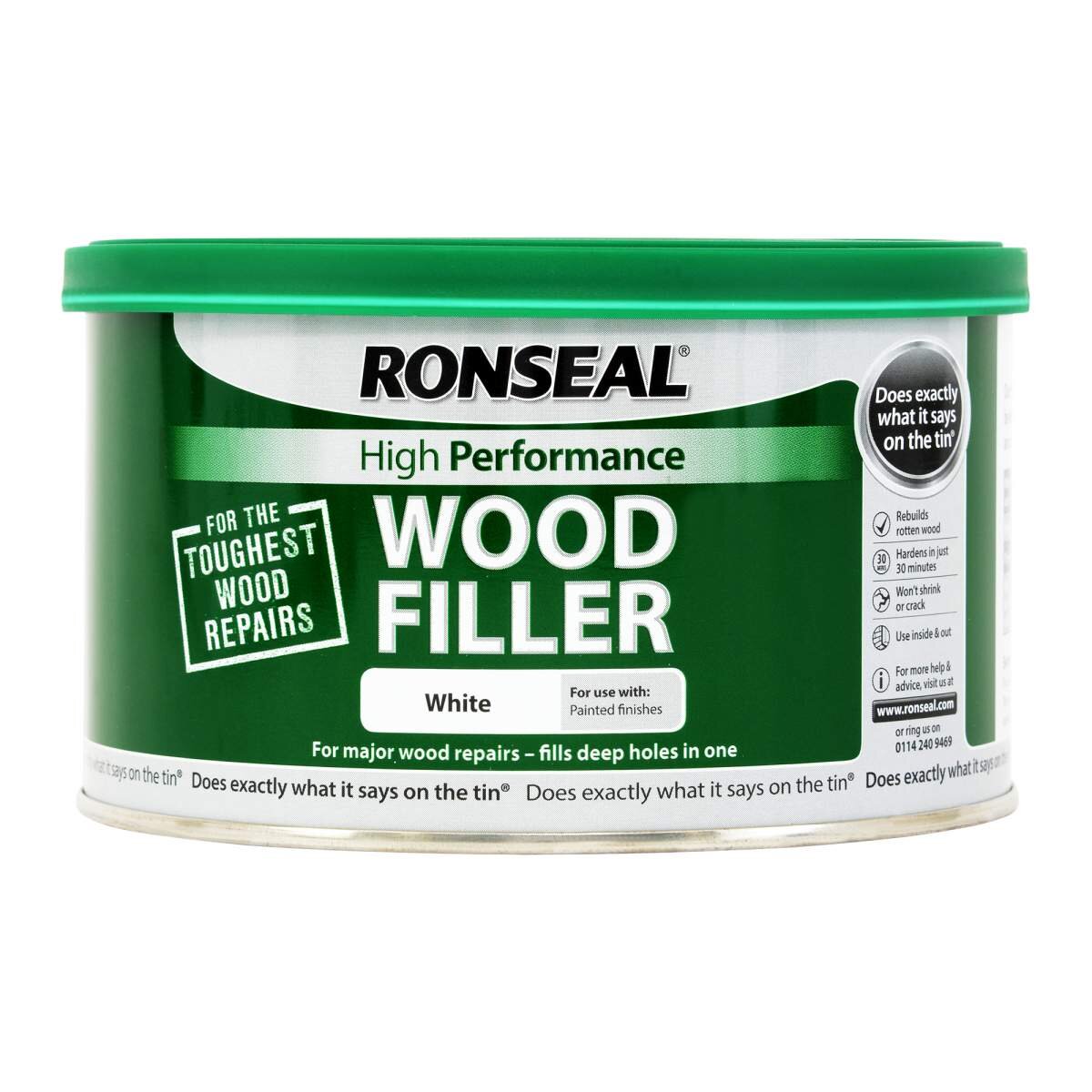 Ronseal High Performance Wood Filler White 275g Colour Centre