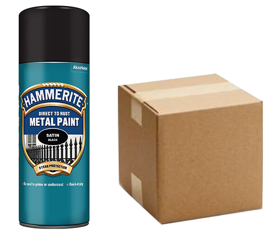 Hammerite Satin Direct To Rust Spray 400ml (Pack of 6)