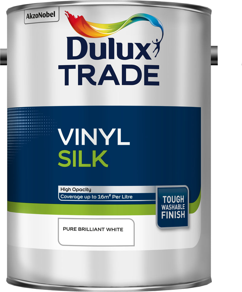 Dulux Trade Vinyl Silk Pure Brilliant White 5L