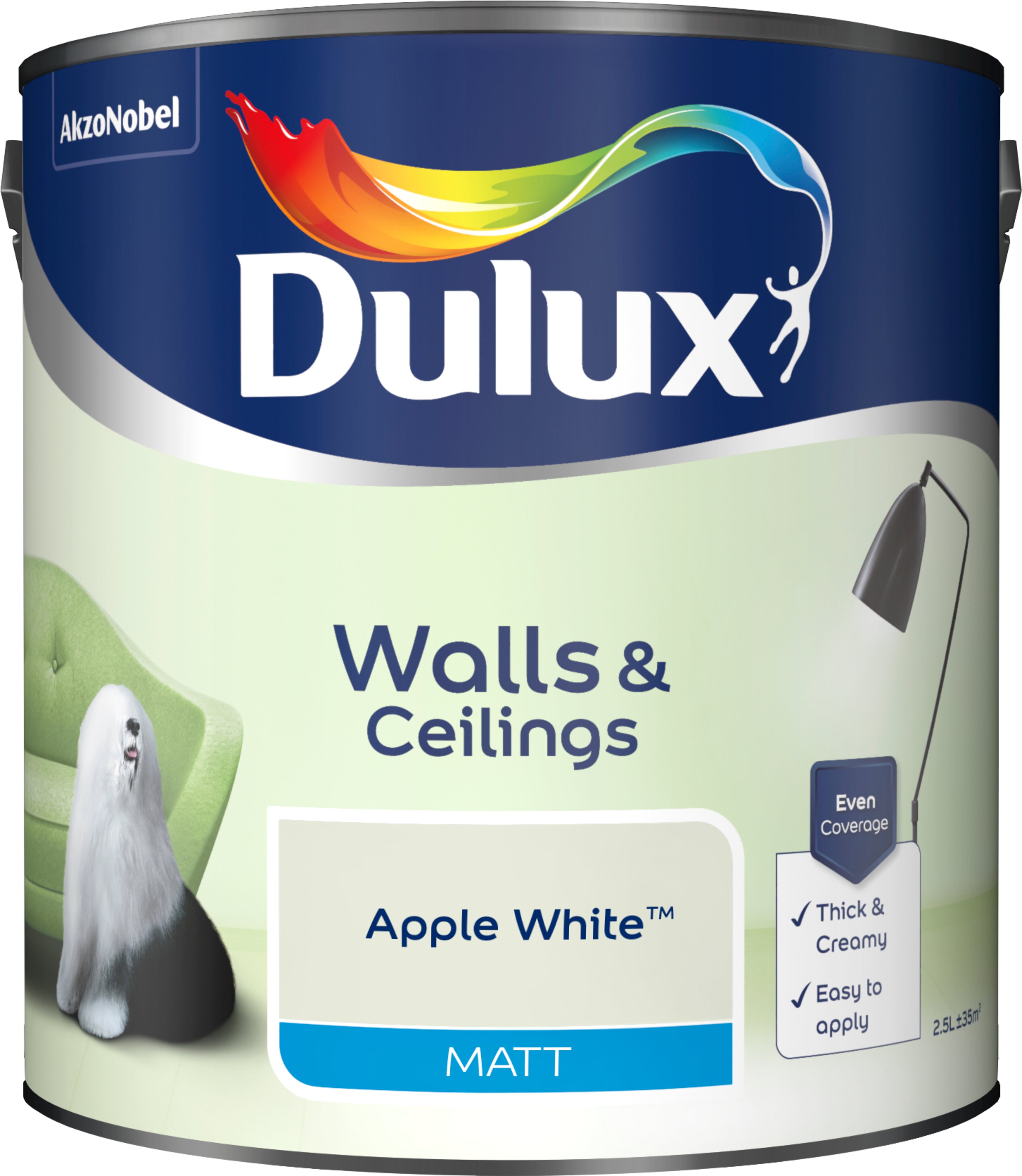 Dulux Matt Apple White 2.5L