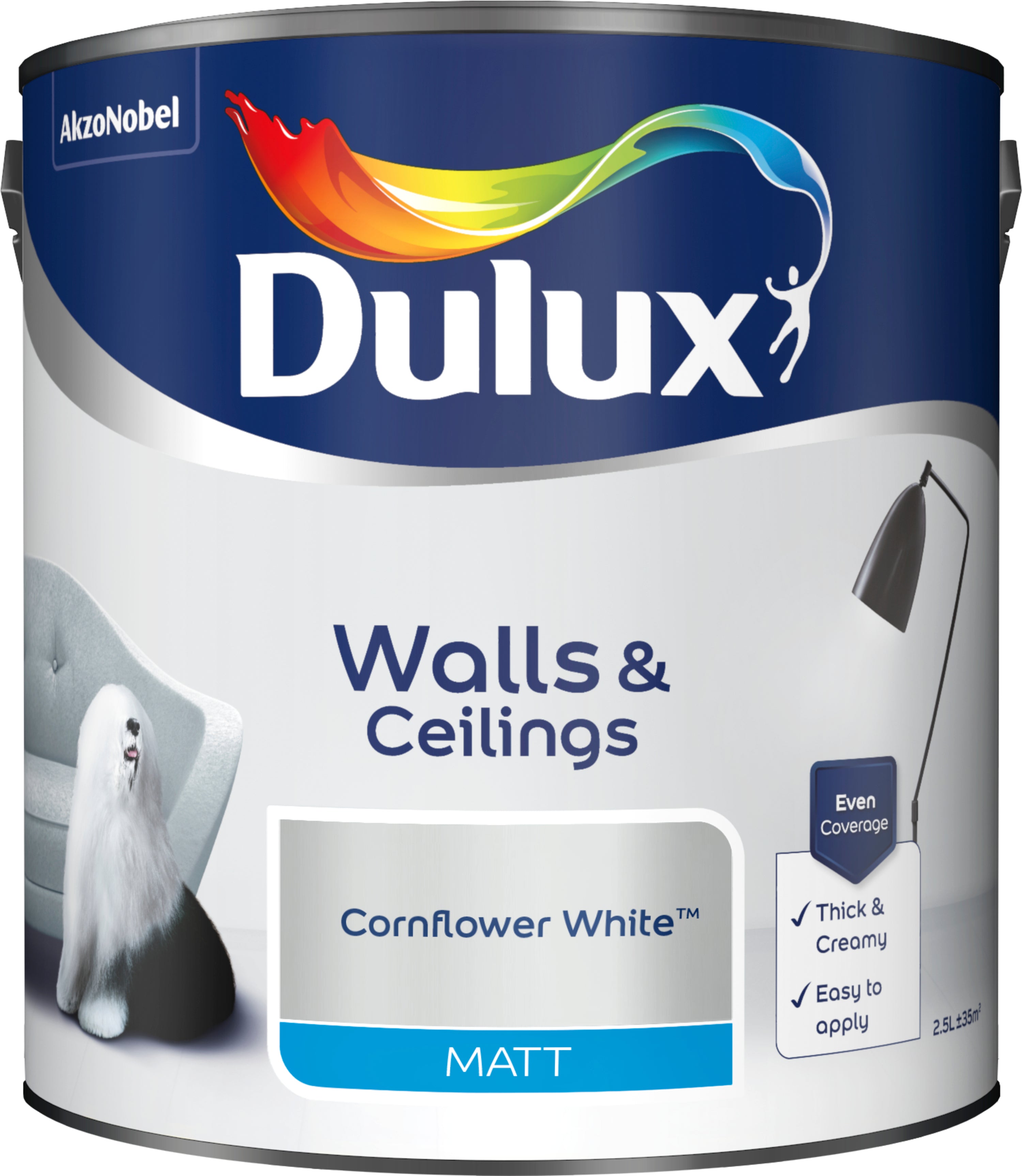 Dulux Matt Cornflower White 2.5L