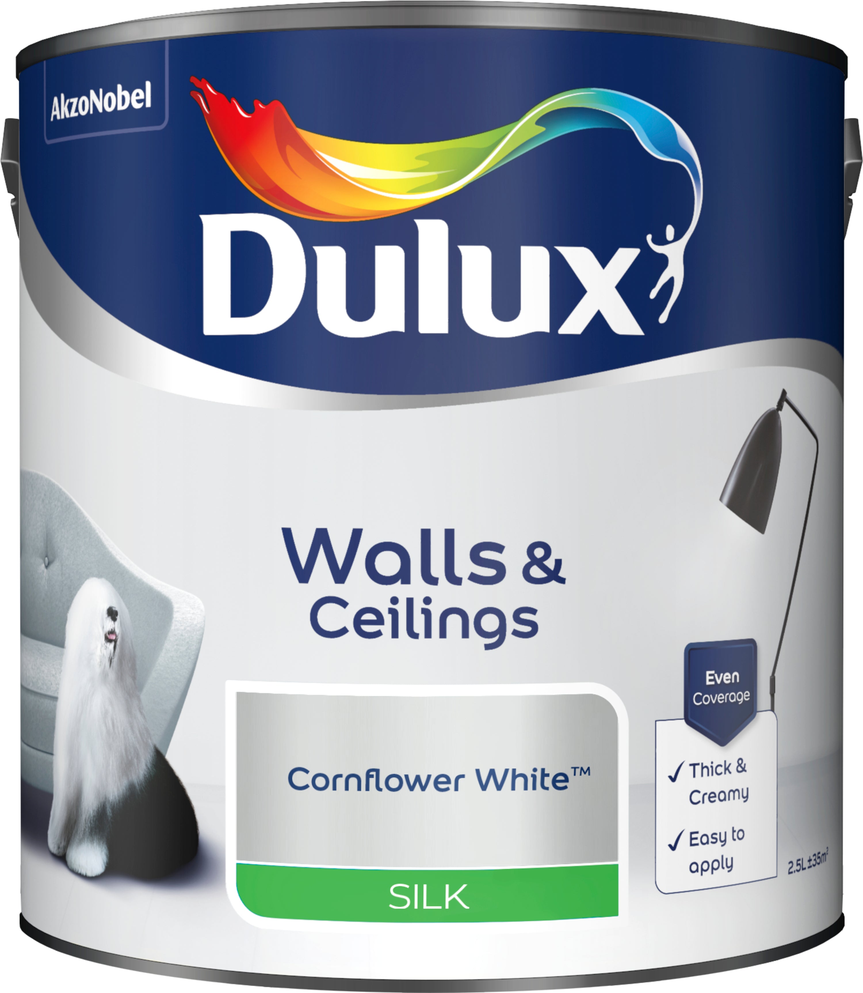 Dulux Silk Cornflower White 2.5L