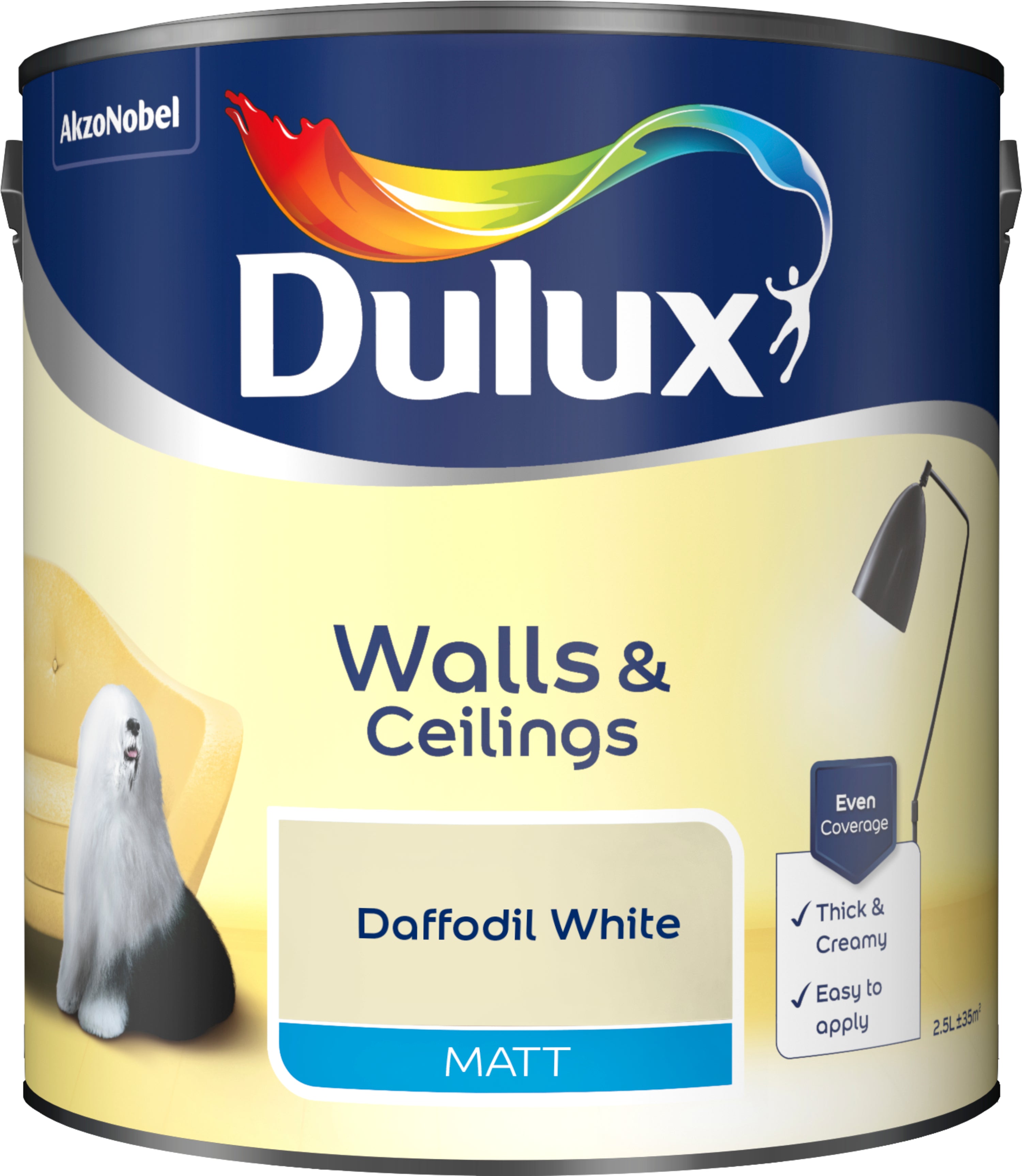 Dulux Matt Daffodil White 2.5L