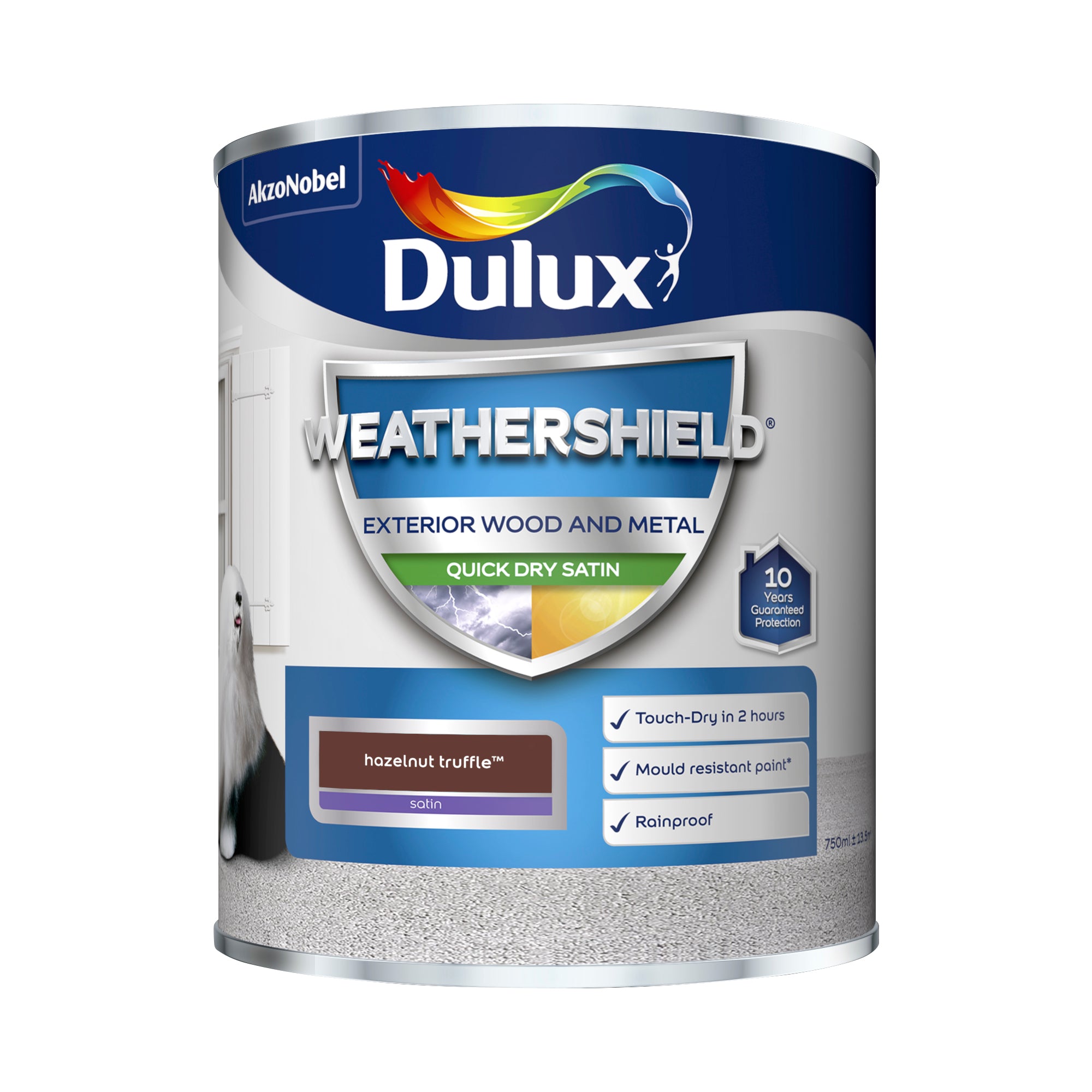 Dulux Weathershield Quick Dry Satin Hazelnut Truffle 750ml