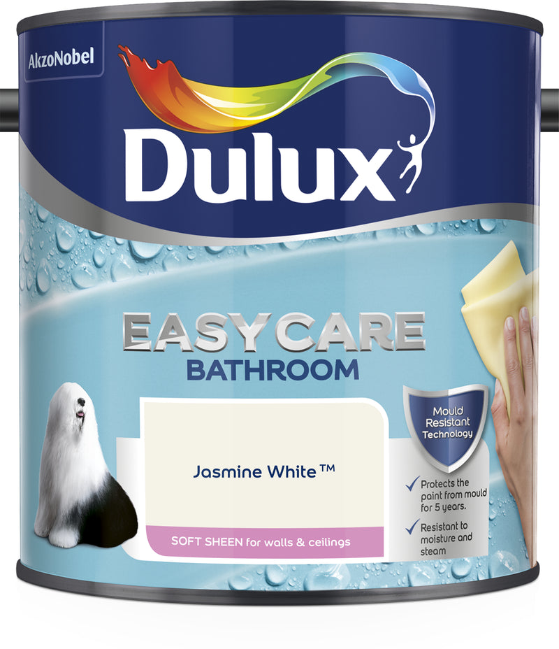 Dulux Easycare Bathroom Soft Sheen Jasmine White 2.5L