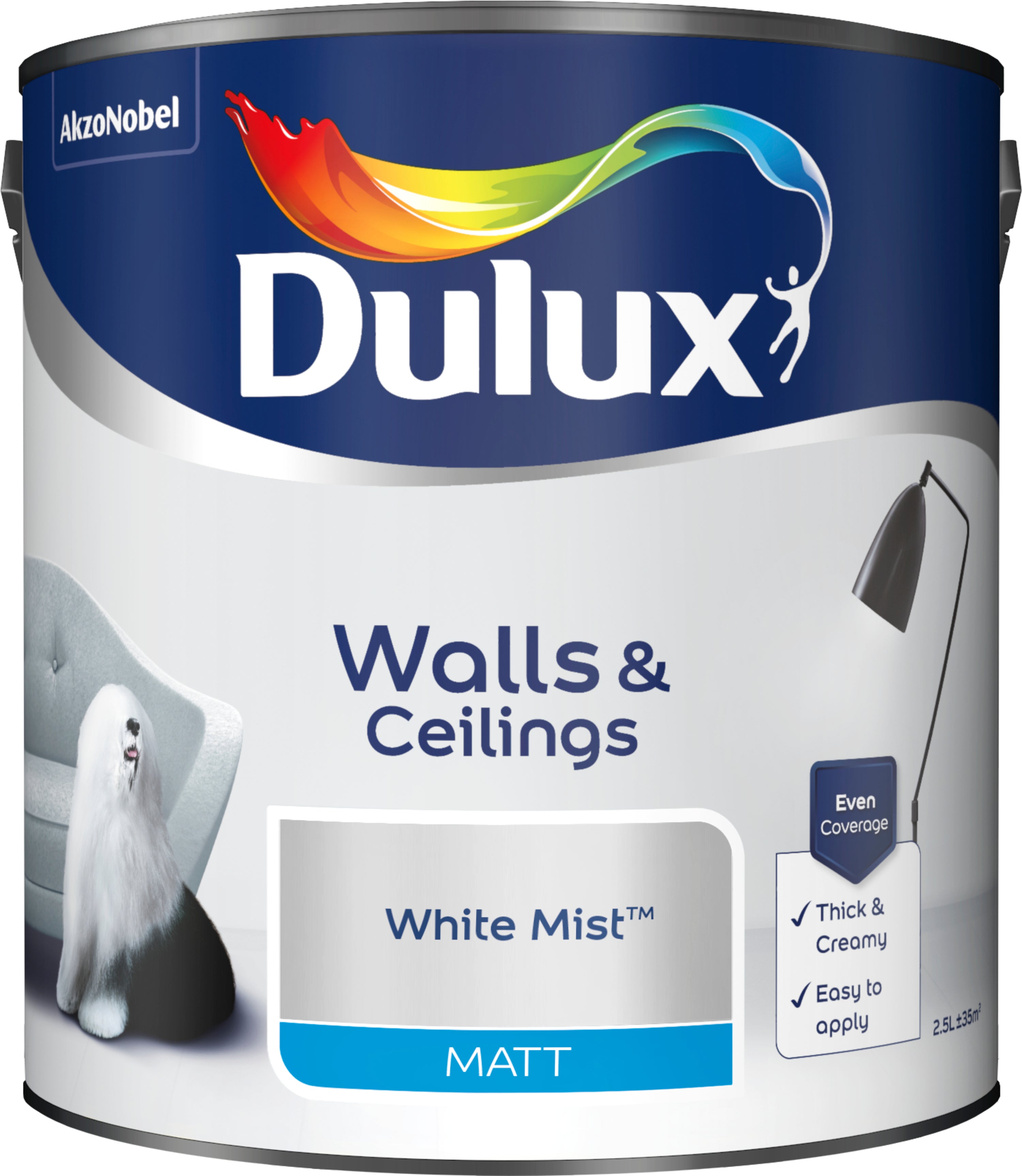 Dulux Matt White Mist 2.5L