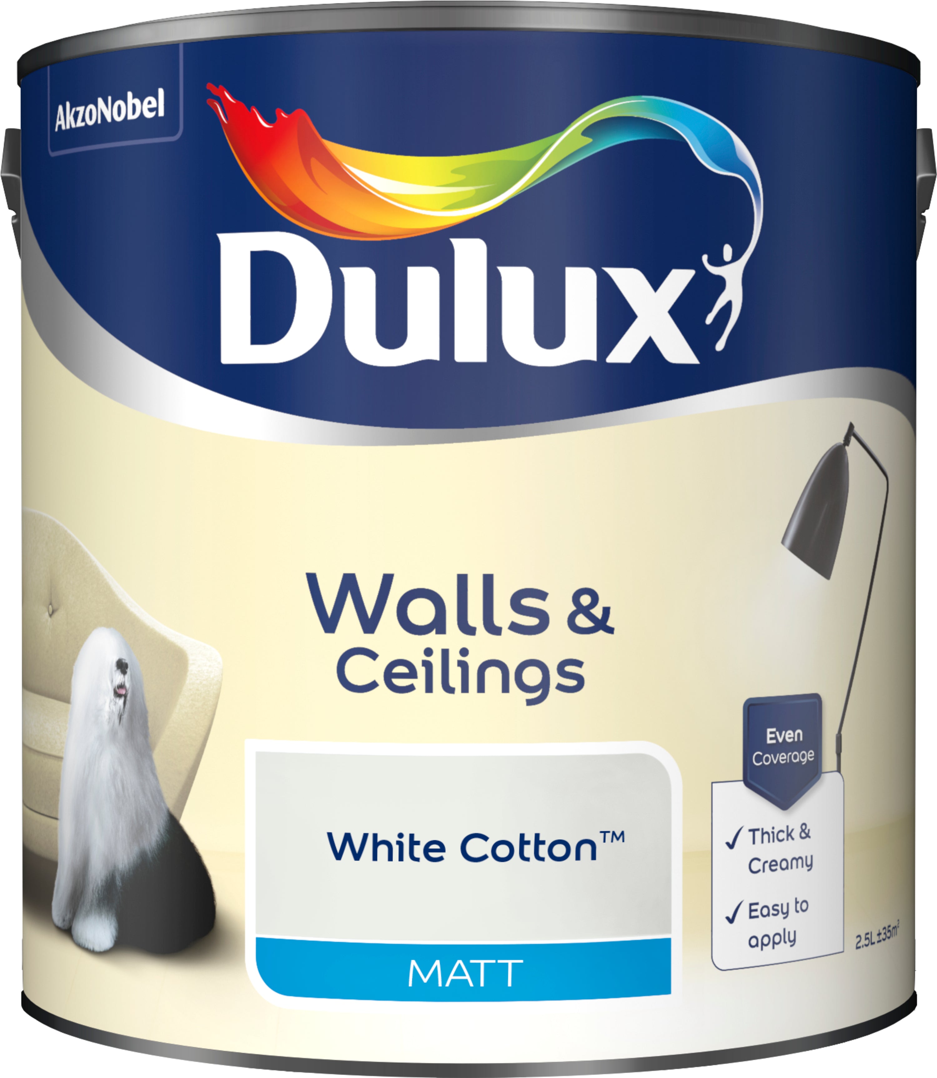 Dulux Matt White Cotton 2.5L