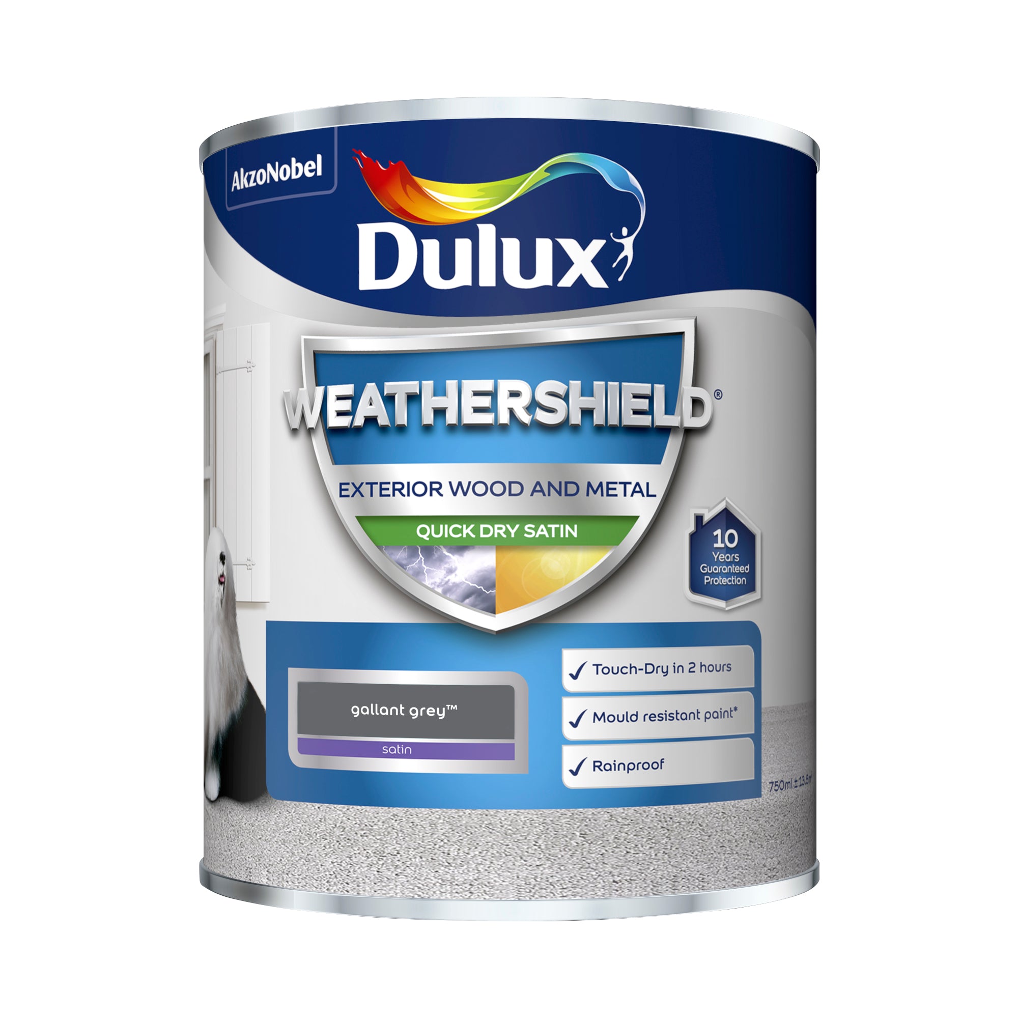 Dulux Weathershield Quick Dry Satin Gallant Grey 750ml