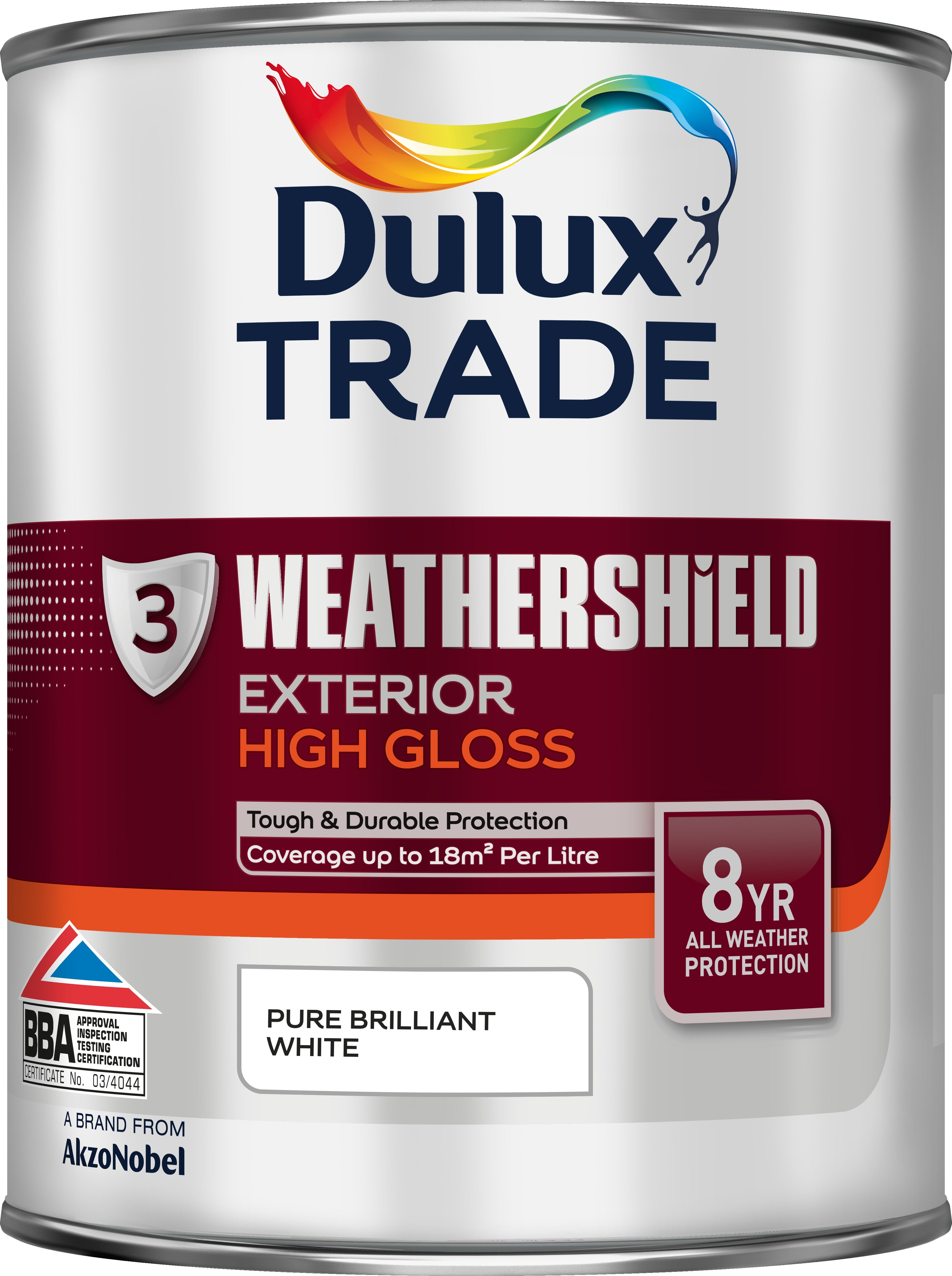 Dulux Trade Weathershield Exterior Gloss Pure Brilliant White 1L