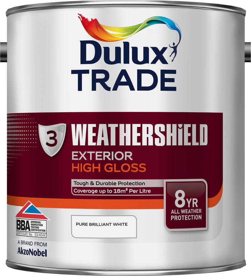 Dulux Trade Weathershield Exterior Gloss Pure Brilliant White 2.5L