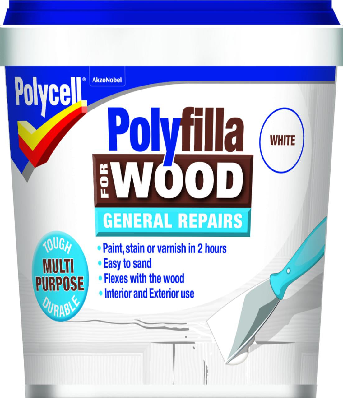 Polycell Polyfilla Wood General Repair White Tub 380g