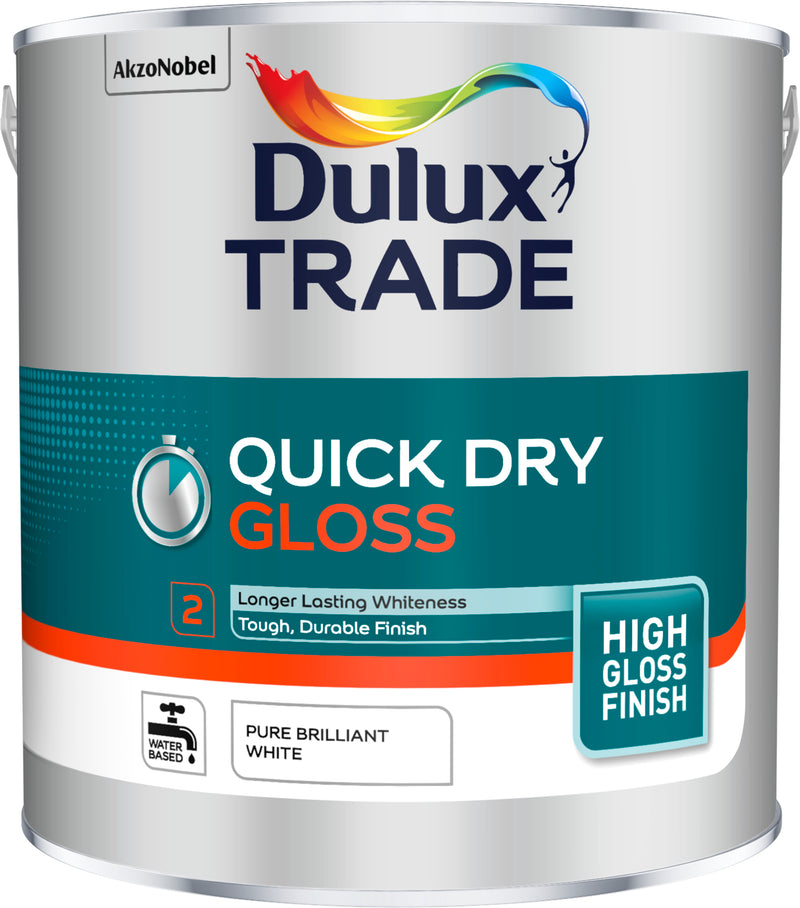 Dulux Trade Quick Drying Gloss Pure Brilliant White 2.5L