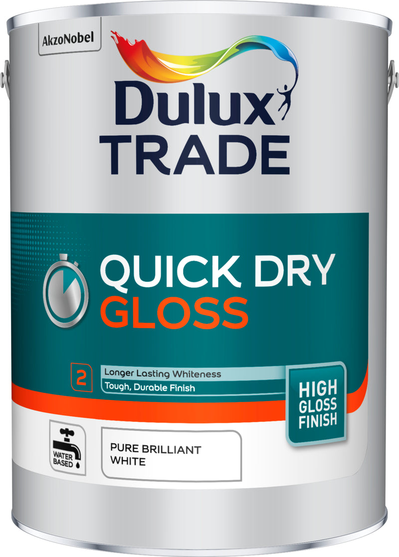 Dulux Trade Quick Drying Gloss Pure Brilliant White 5L