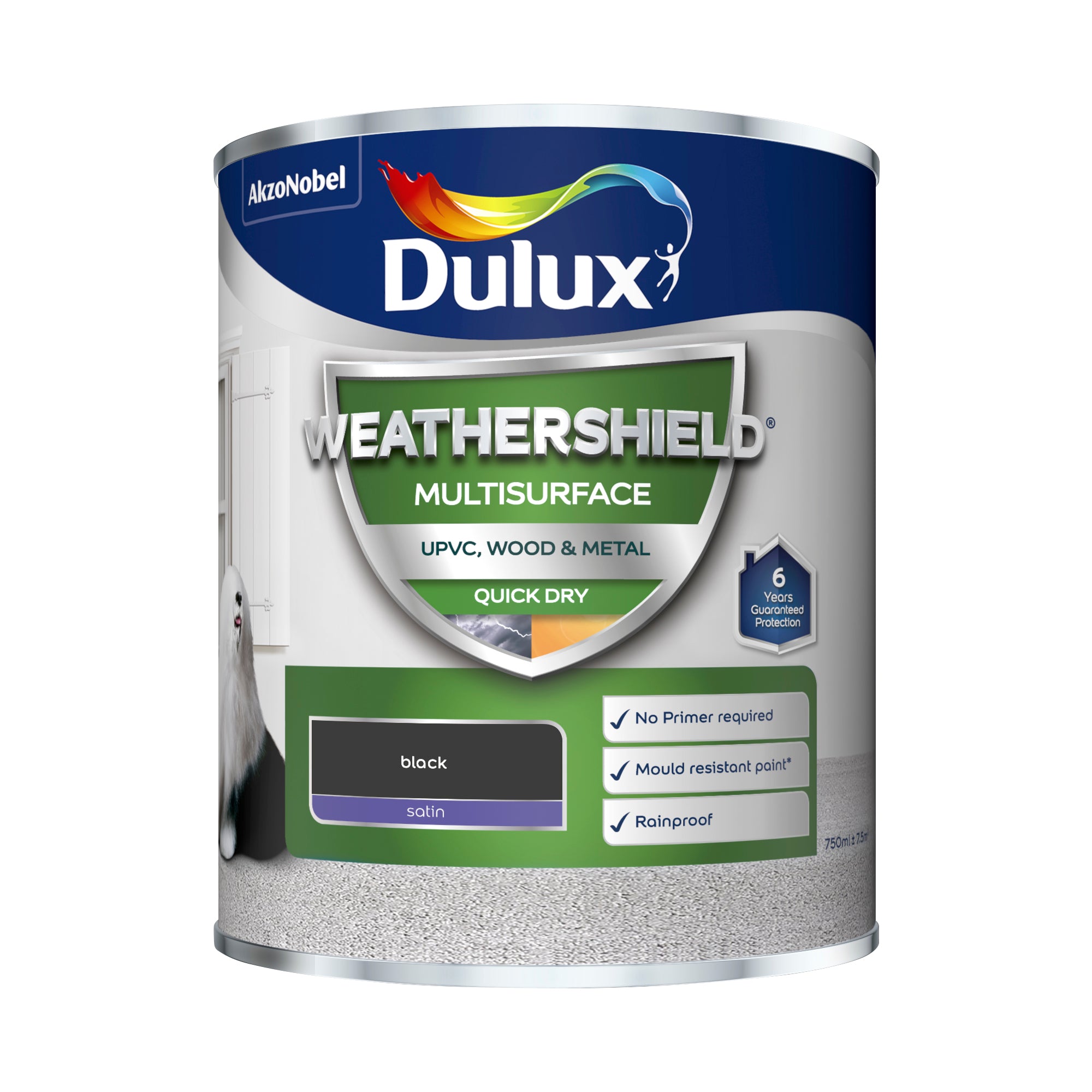 Dulux Weathershield Multi Surface Black 750ml