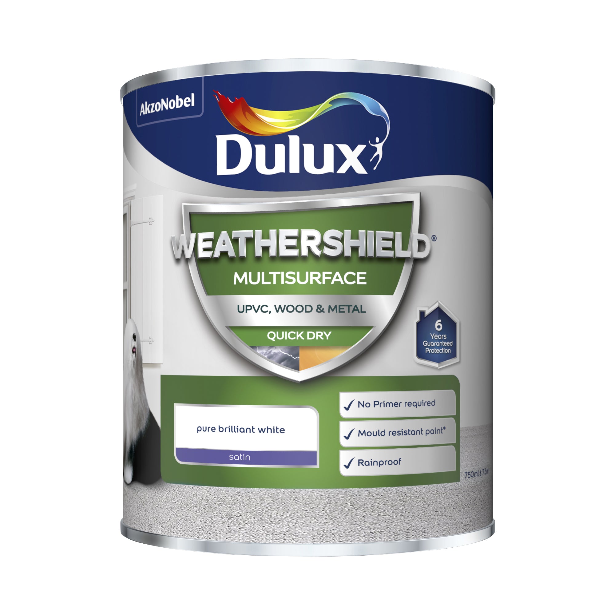 Dulux Weathershield Multi Surface Pure Brilliant White 750ml