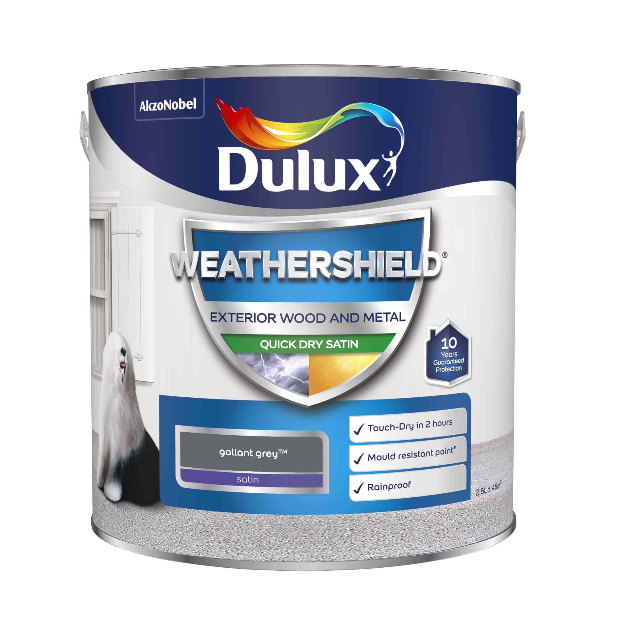Dulux Weathershield Quick Dry Satin Gallant Grey 2.5L