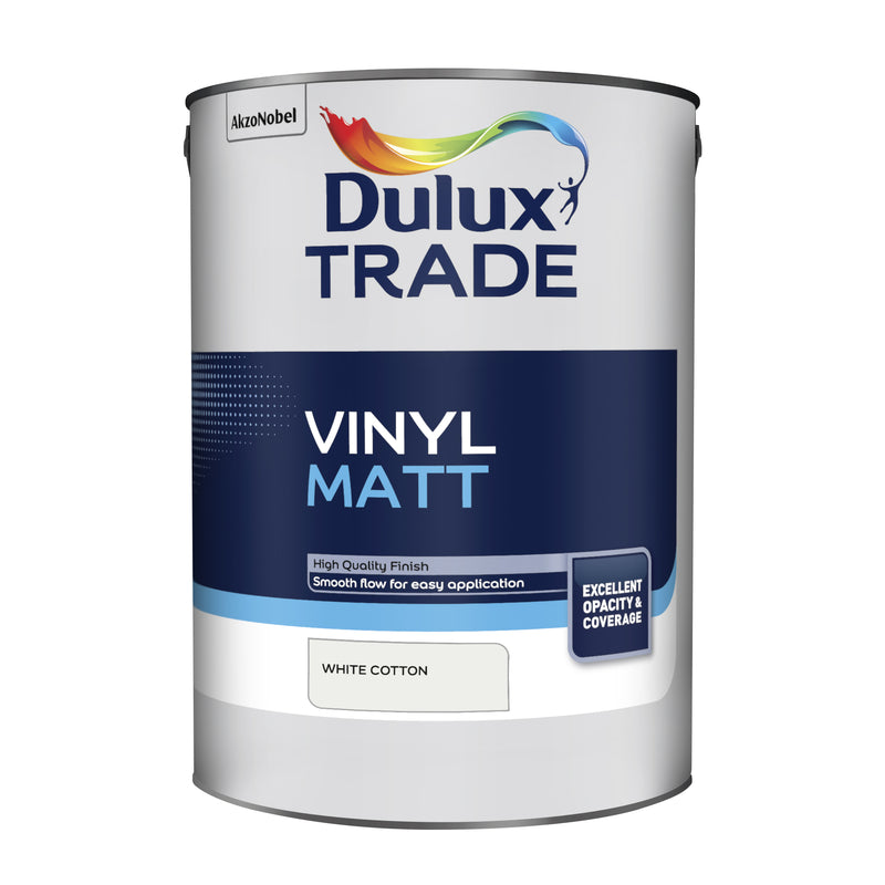 Dulux Trade Vinyl Matt White Cotton 5L