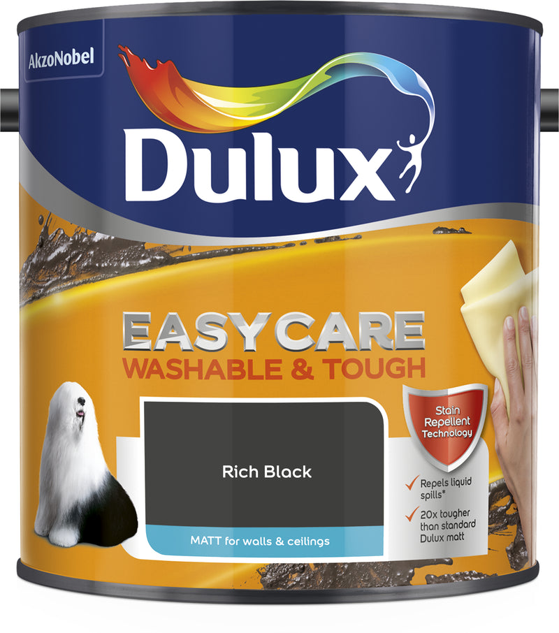 Dulux Easycare Washable & Tough Matt Rich Black 2.5L