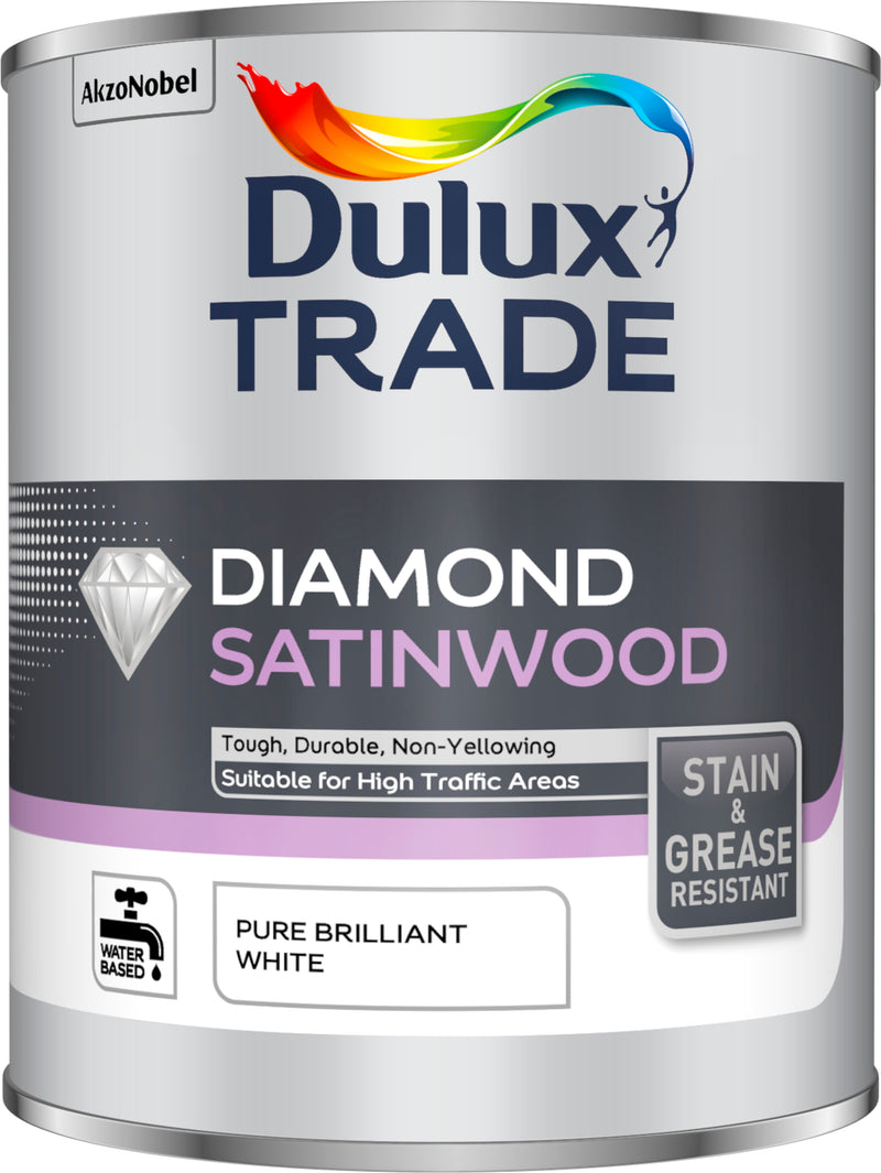 Dulux Trade Diamond Satinwood Pure Brilliant White 1L