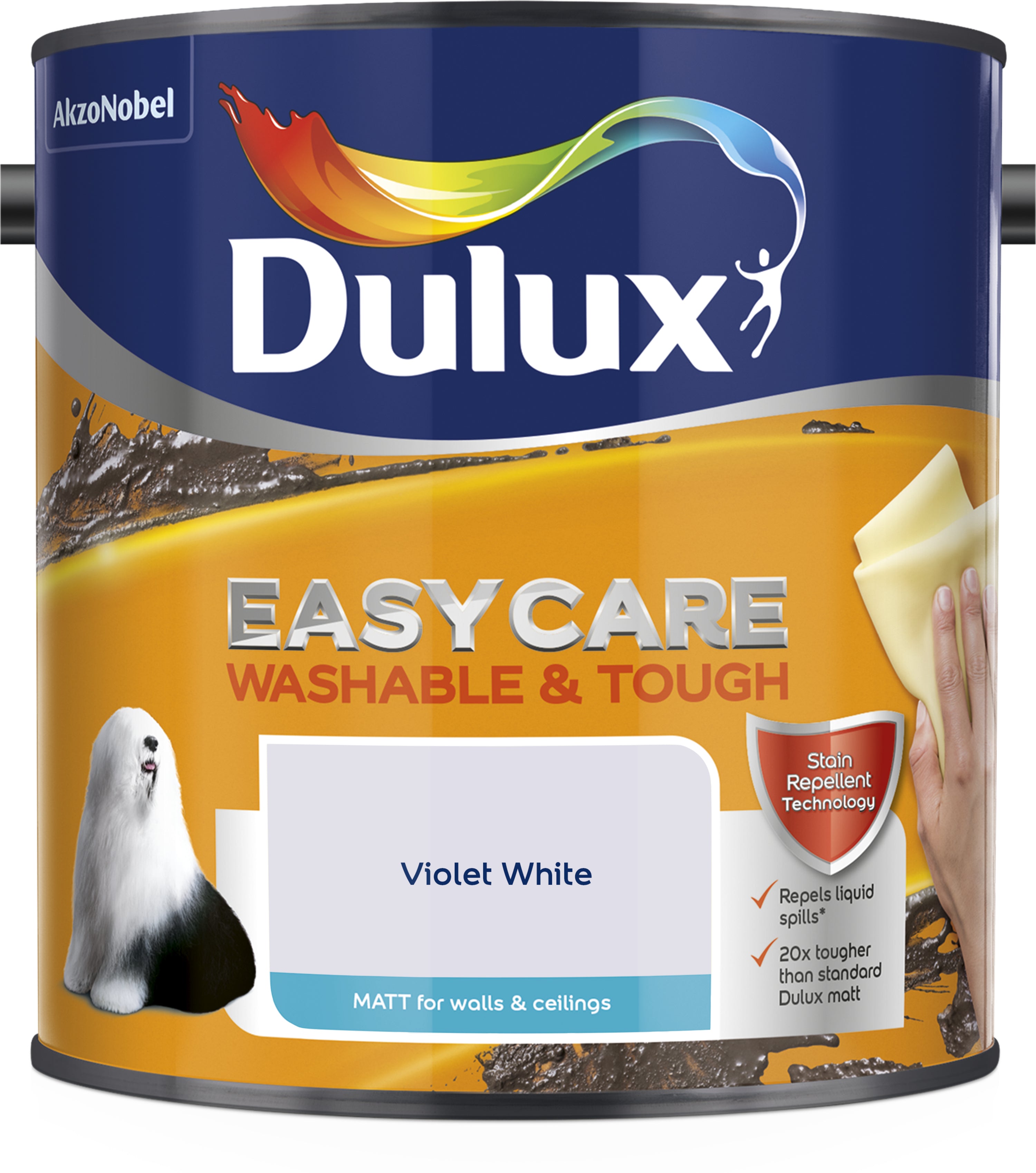 Dulux Easycare Washable & Tough Matt Violet White 2.5L
