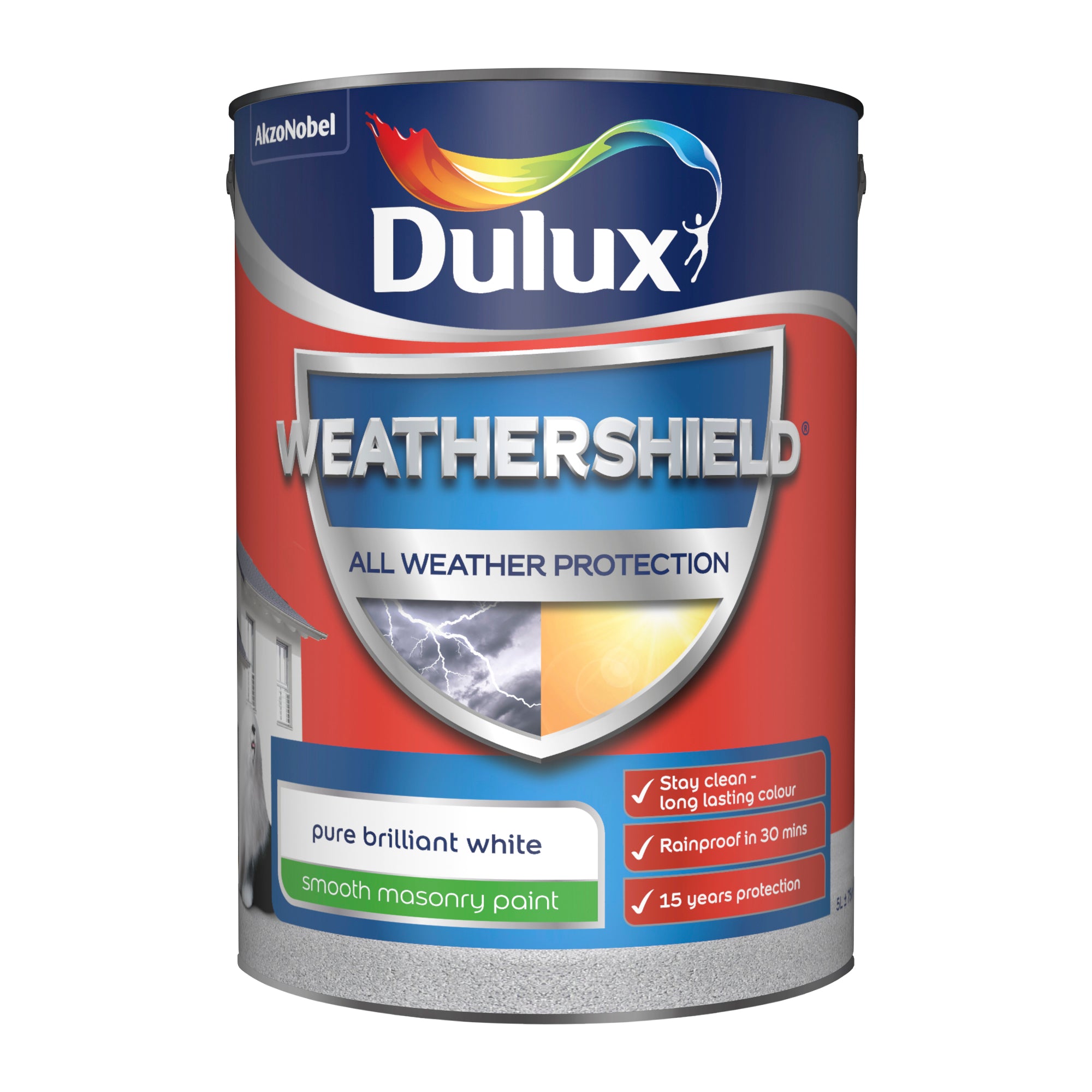 Dulux Weathershield All Weather Protection Smooth Pure Brilliant White 5L