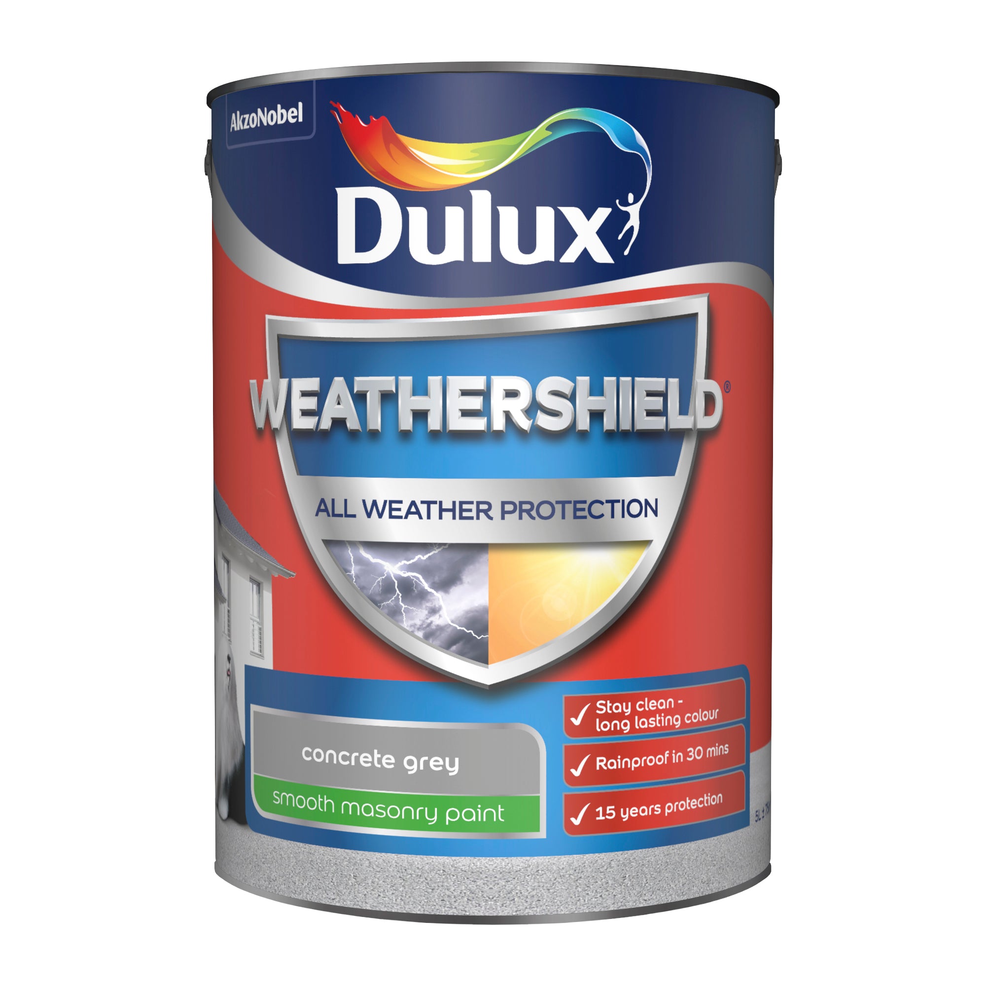 Dulux Weathershield All Weather Protection Smooth Concrete Grey 5L