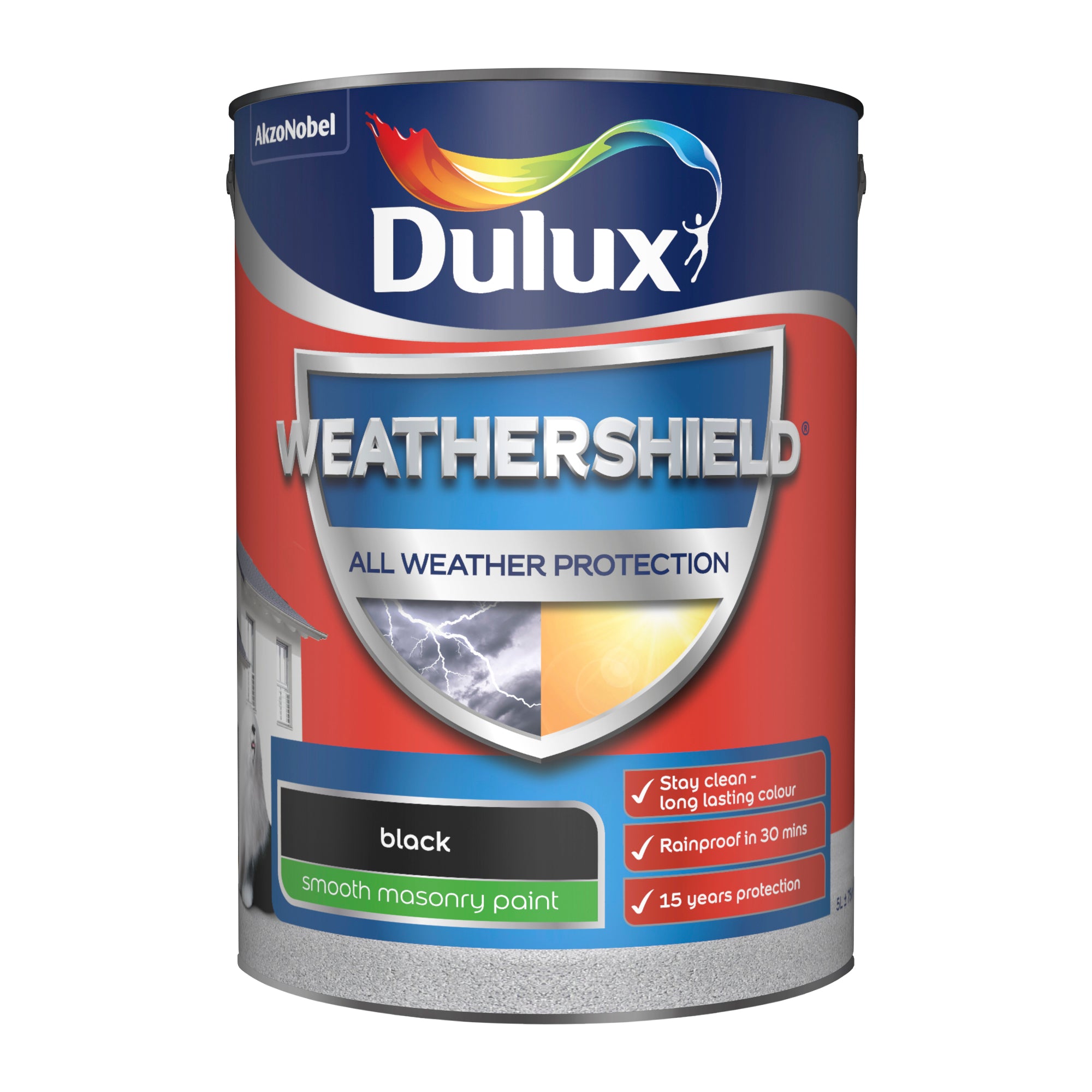 Dulux Weathershield All Weather Protection Smooth Black 5L