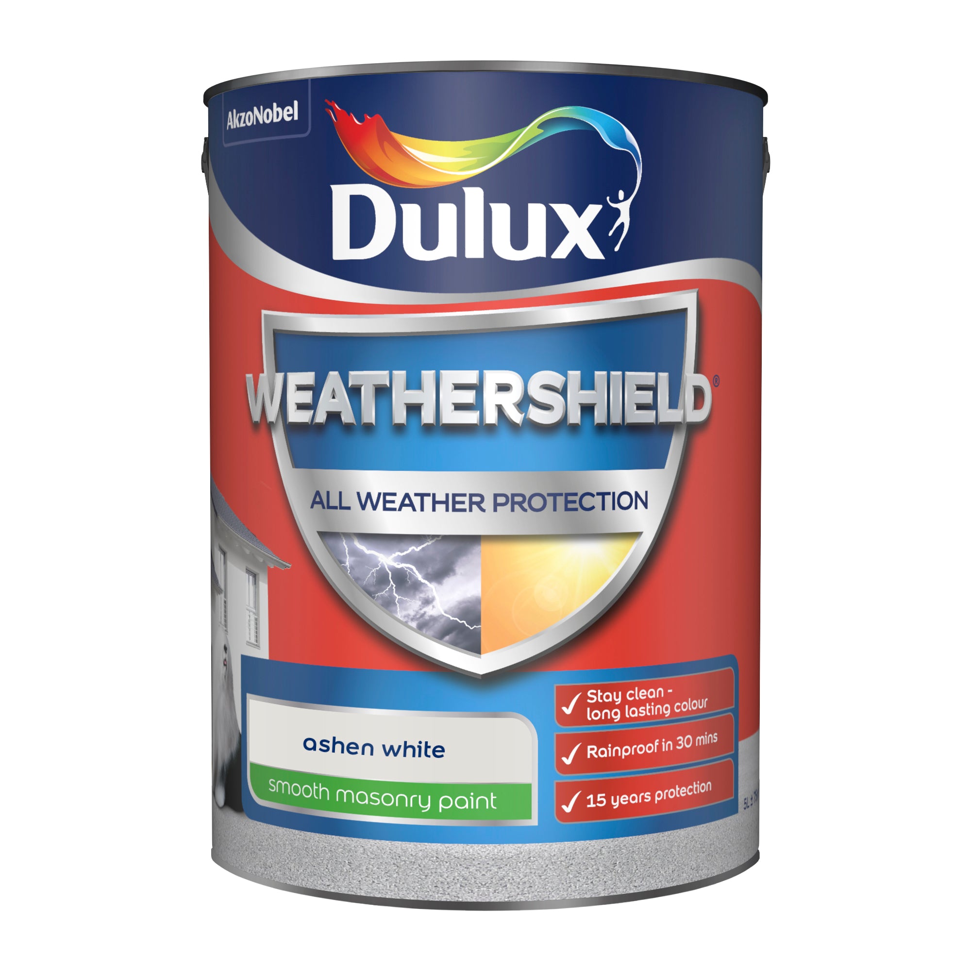 Dulux Weathershield All Weather Protection Smooth Ashen White 5L
