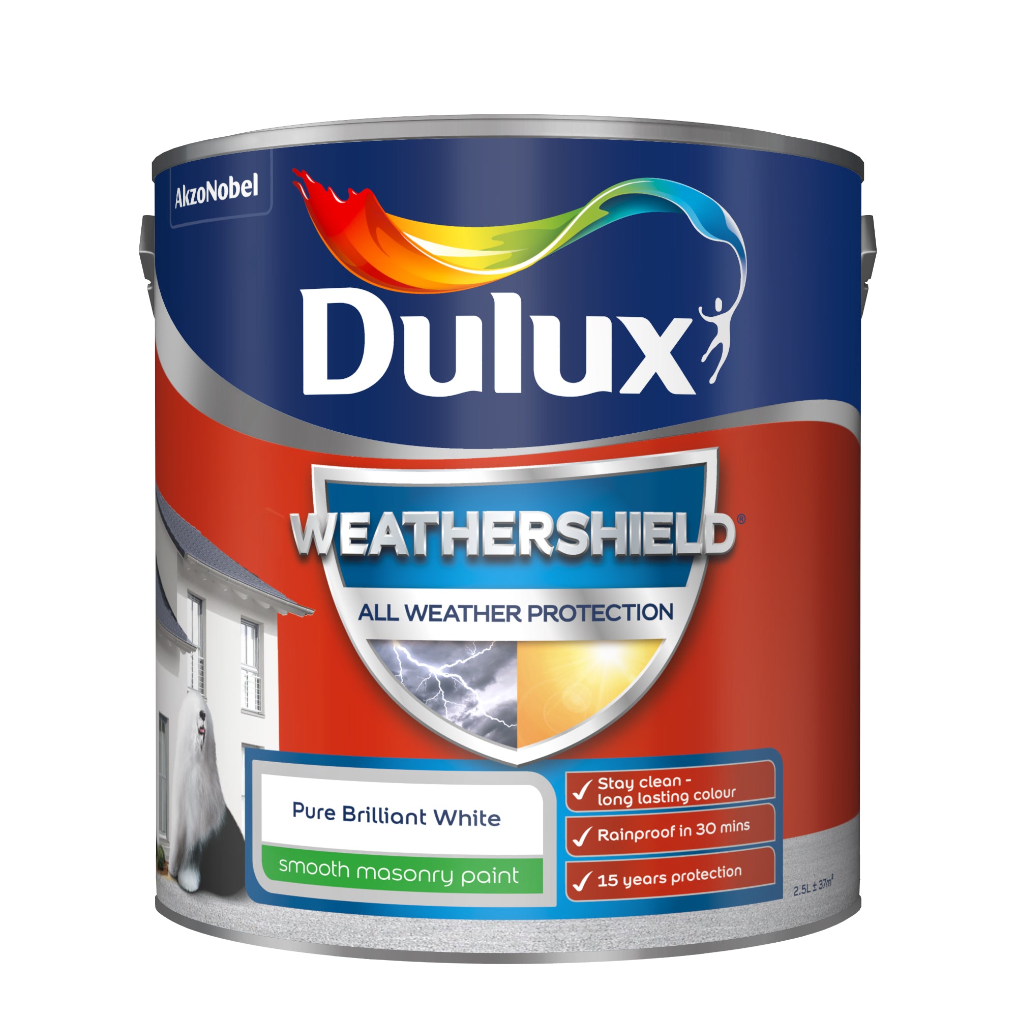Dulux Weathershield All Weather Protection Smooth Pure Brilliant White 2.5L
